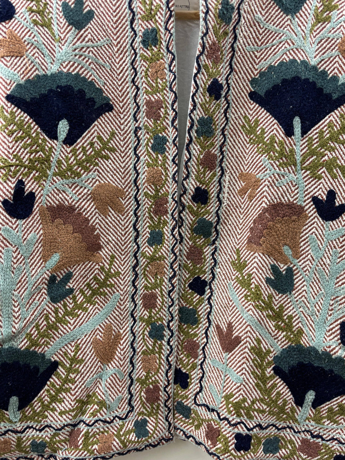 Embroidered Herringbone Cotton Jacket