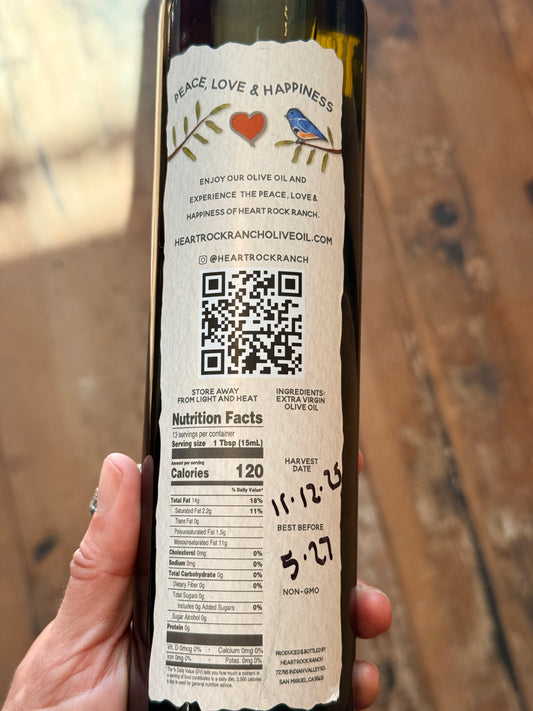 Heart Rock Ranch extra virgin olive oil EVOO