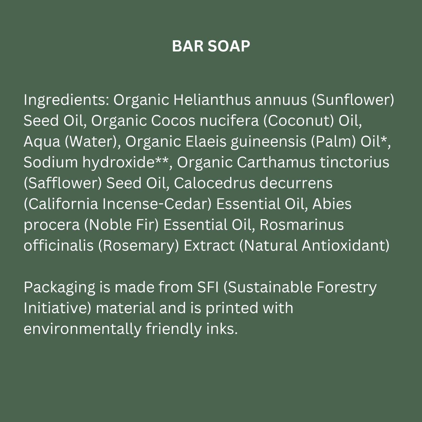 Desert Cedar Organic Bar Soap | Vegan Soap | Organic Soap
