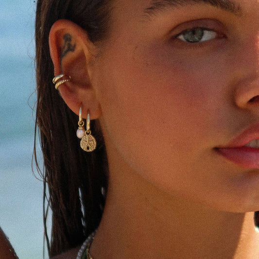 Sand Dollar Hoop Earrings