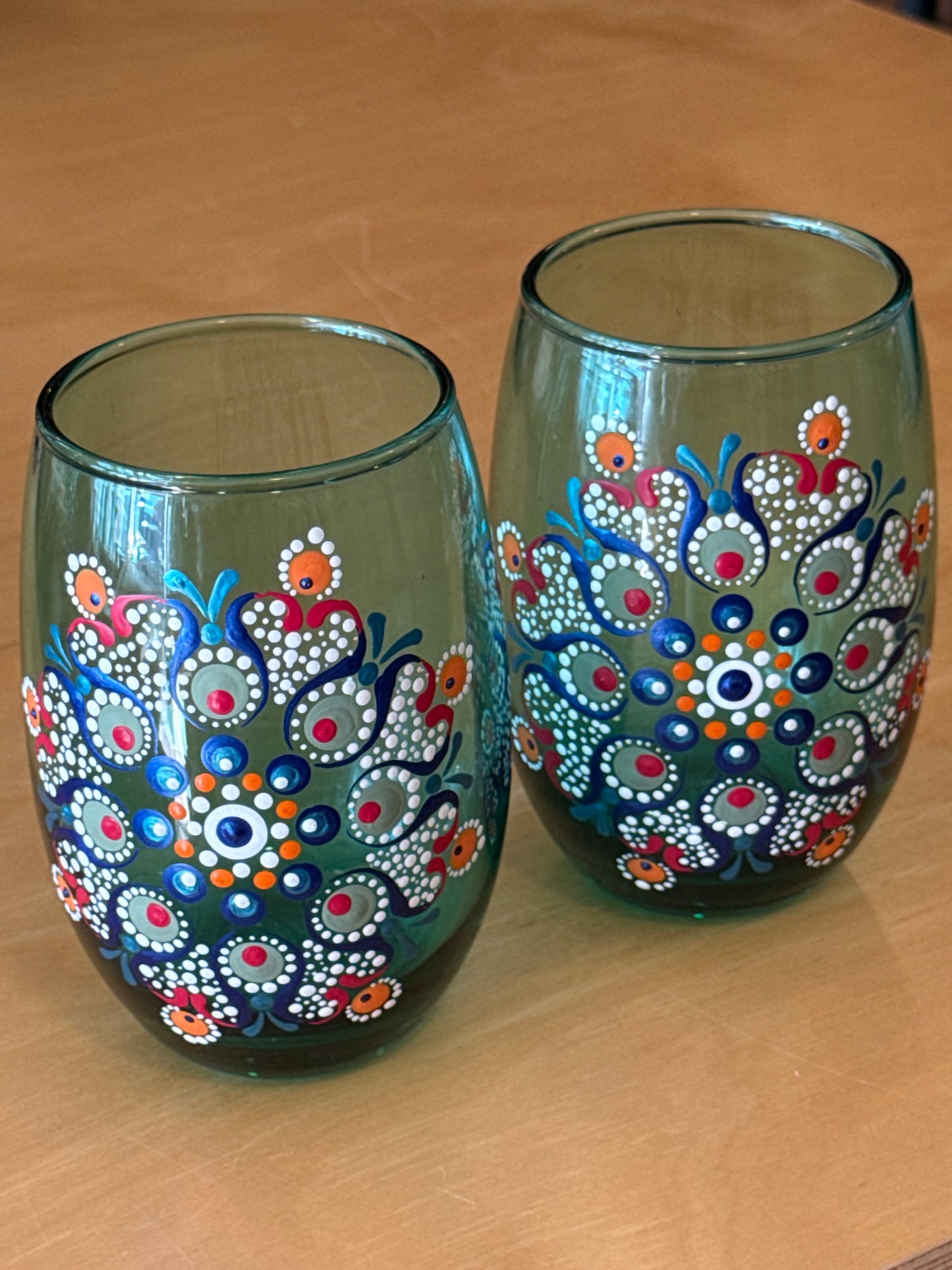 Hand painted vintage tumbler - Price each