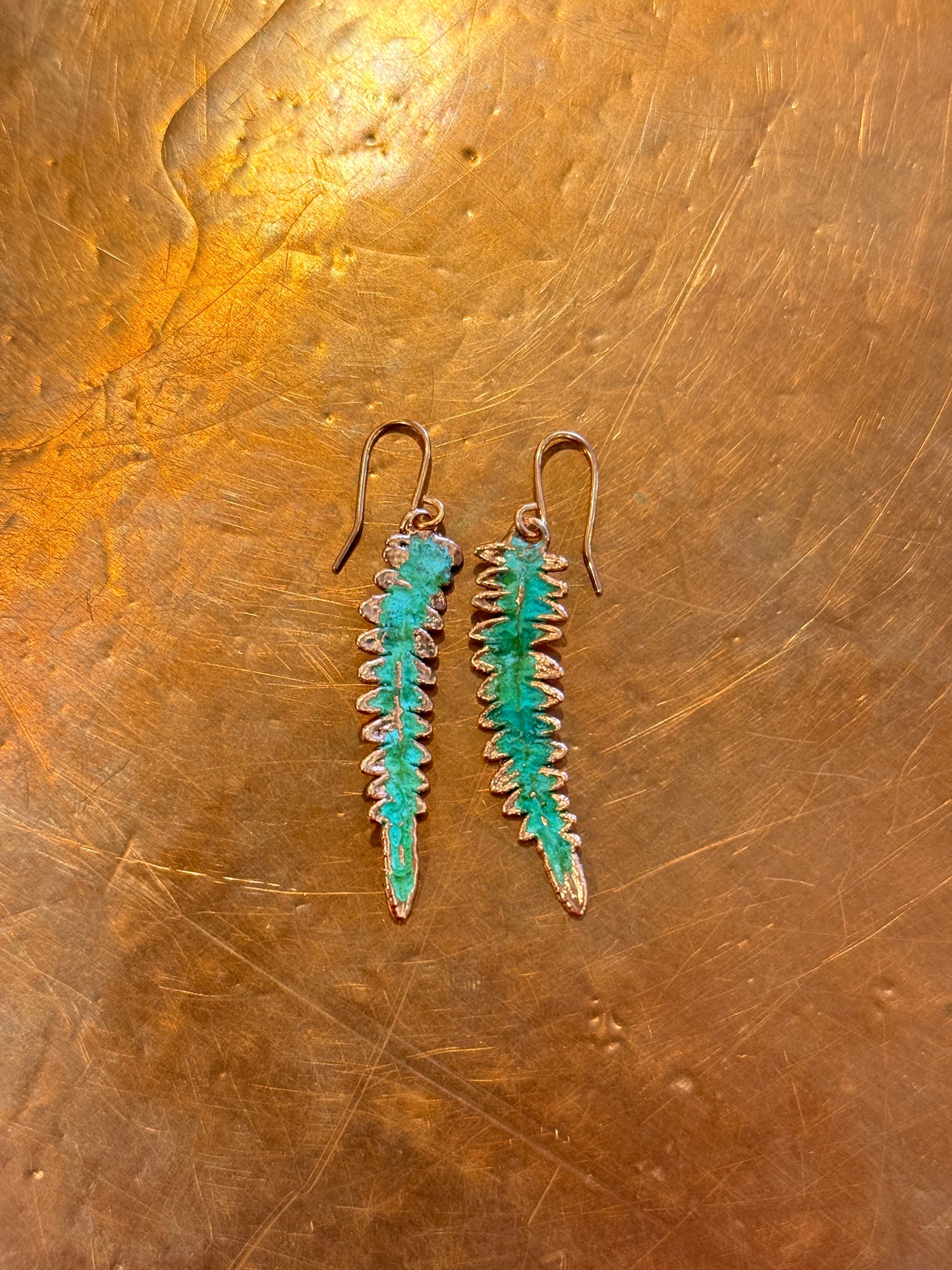 Tiny fern earrings
