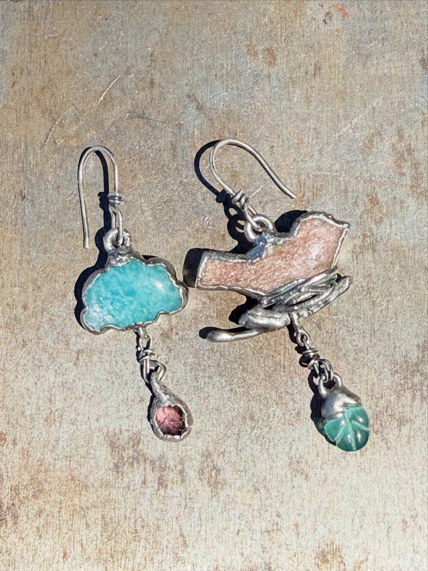 Bird and Rain Cloud Earrings