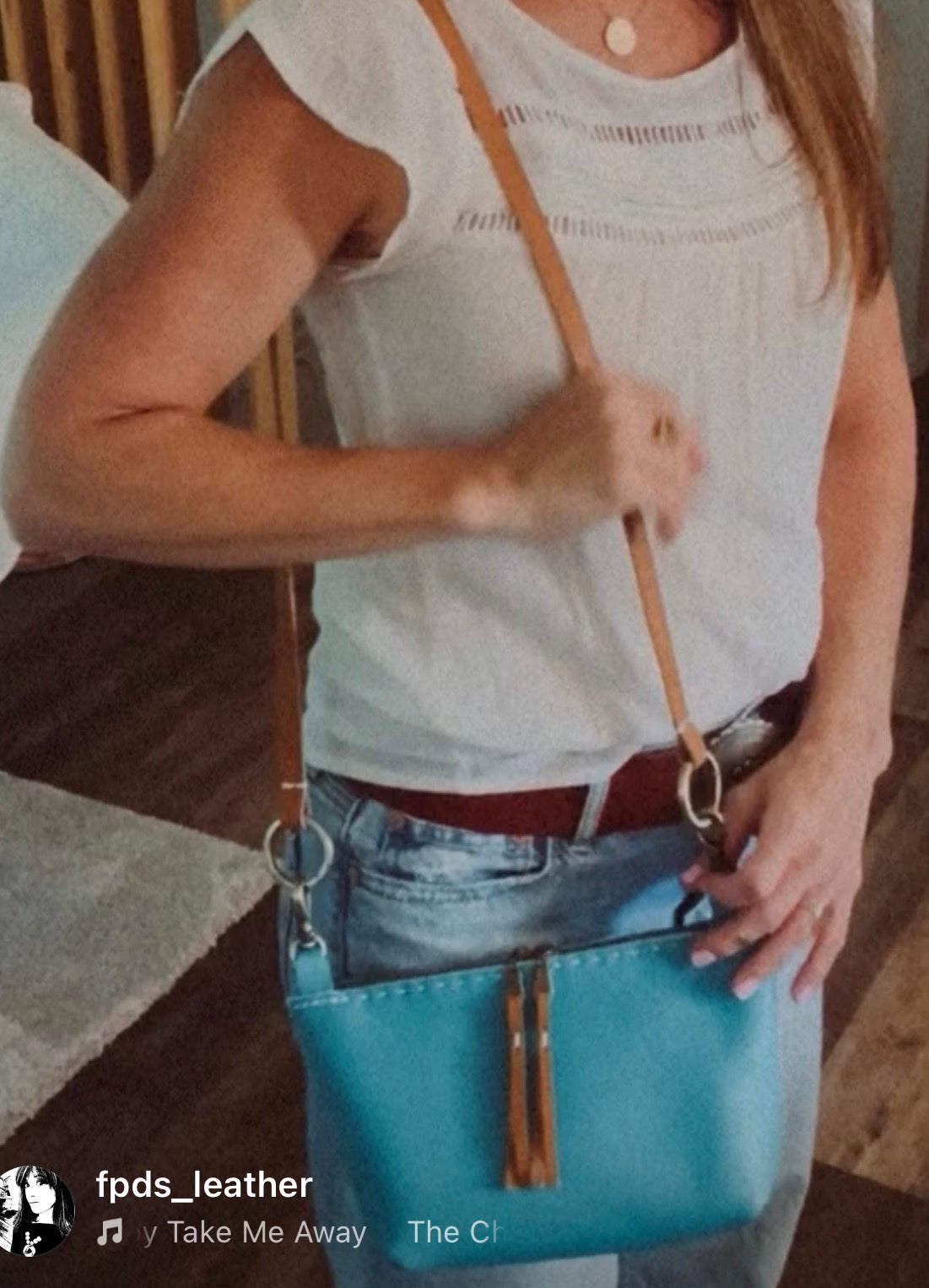 Lake Blue Leather Purse Cove Handbag