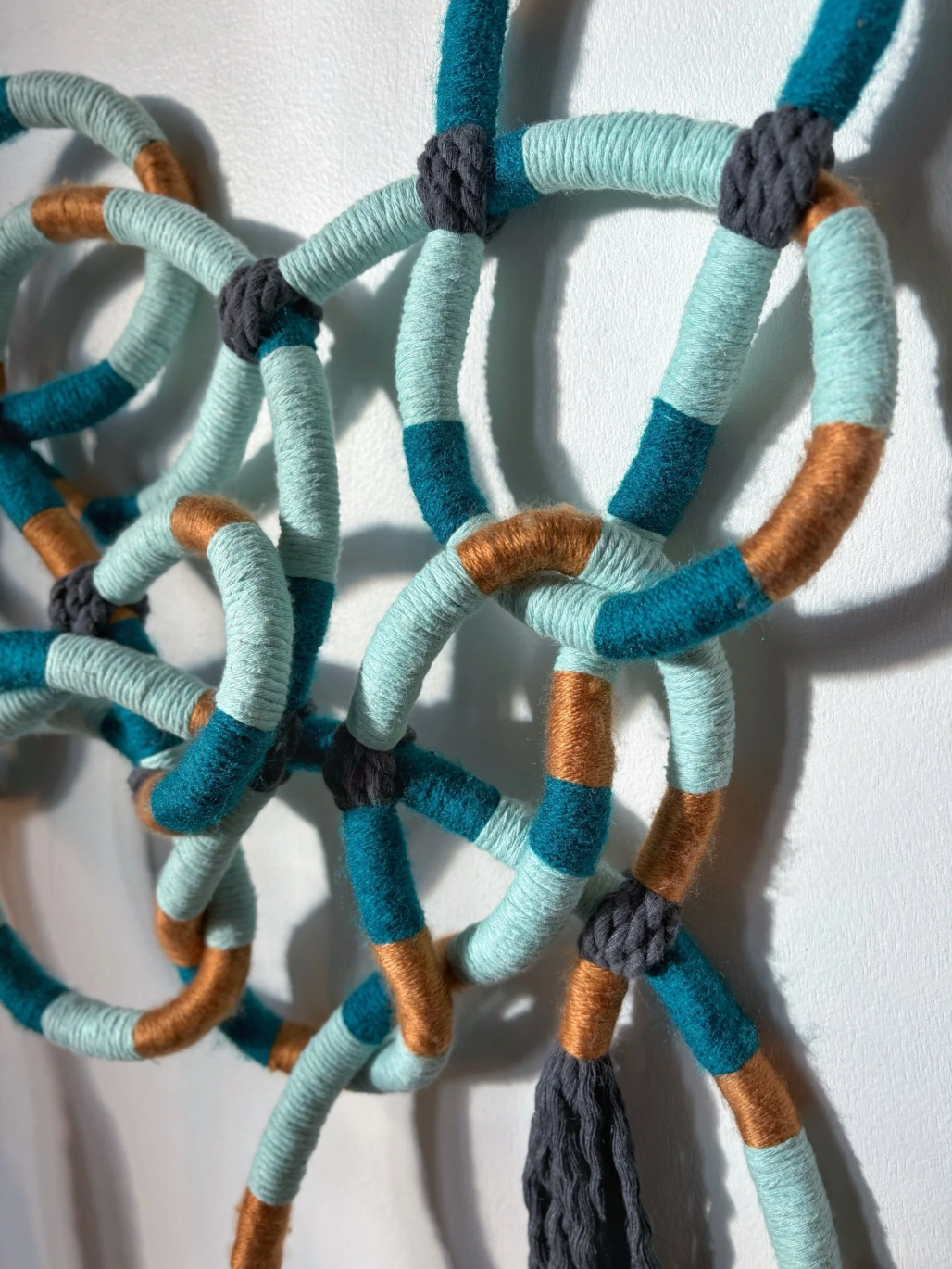Nautical Twilight Wall Sculpture — Hand-Wrapped Cotton Cord | Coastal Statement Art