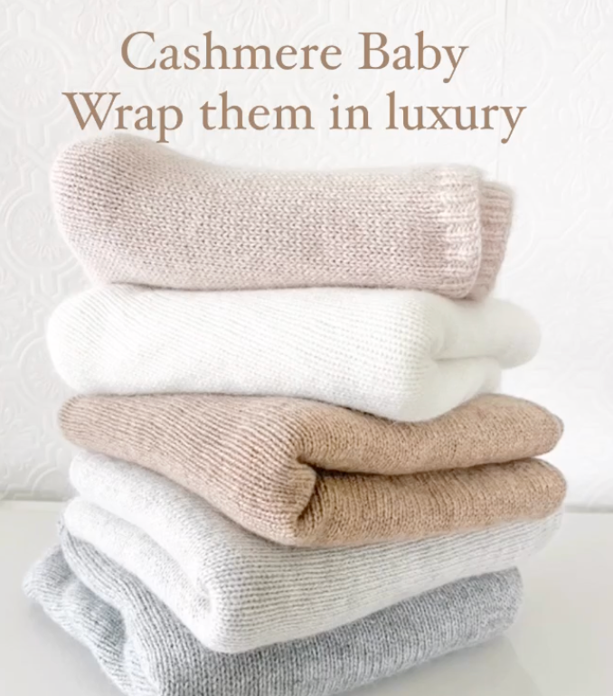 Heidi Hennessy cashmere baby blanket — machine washable Grade A cashmere luxury baby gift