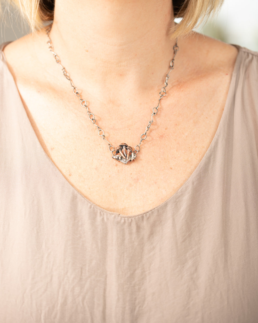 Copper Mushroom Necklace