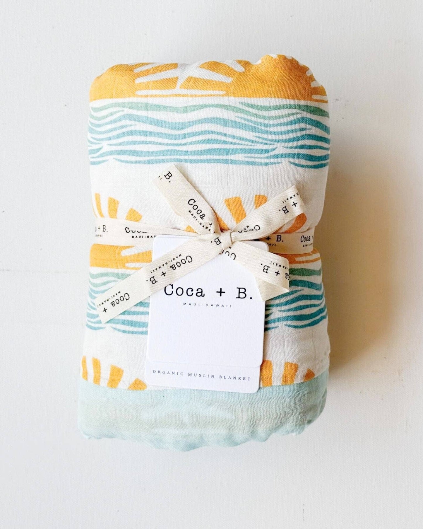 Sun + Wave Print 6-Layer Organic Baby Blanket