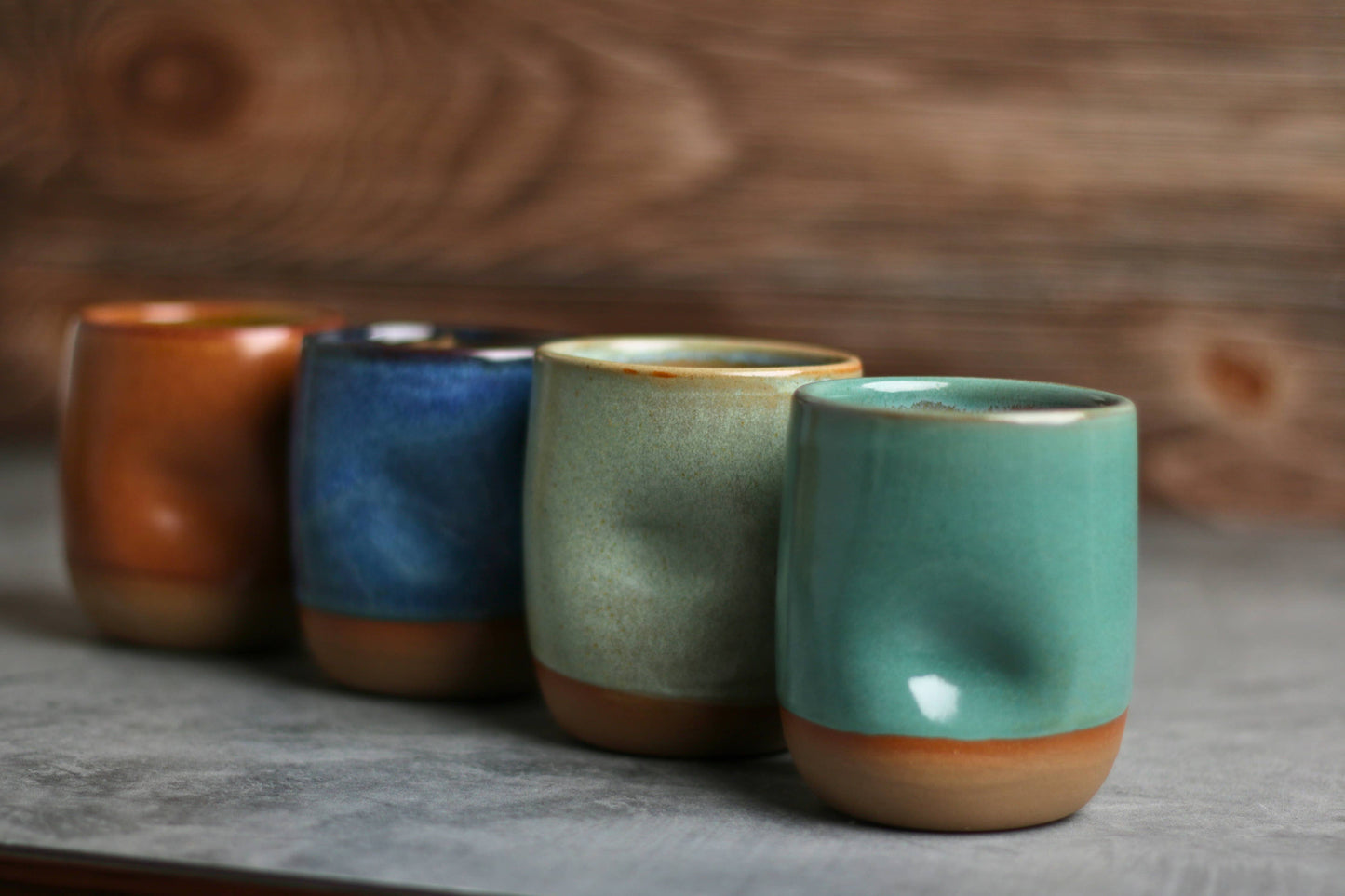 Handmade Ceramic Thumb Cup - Sage