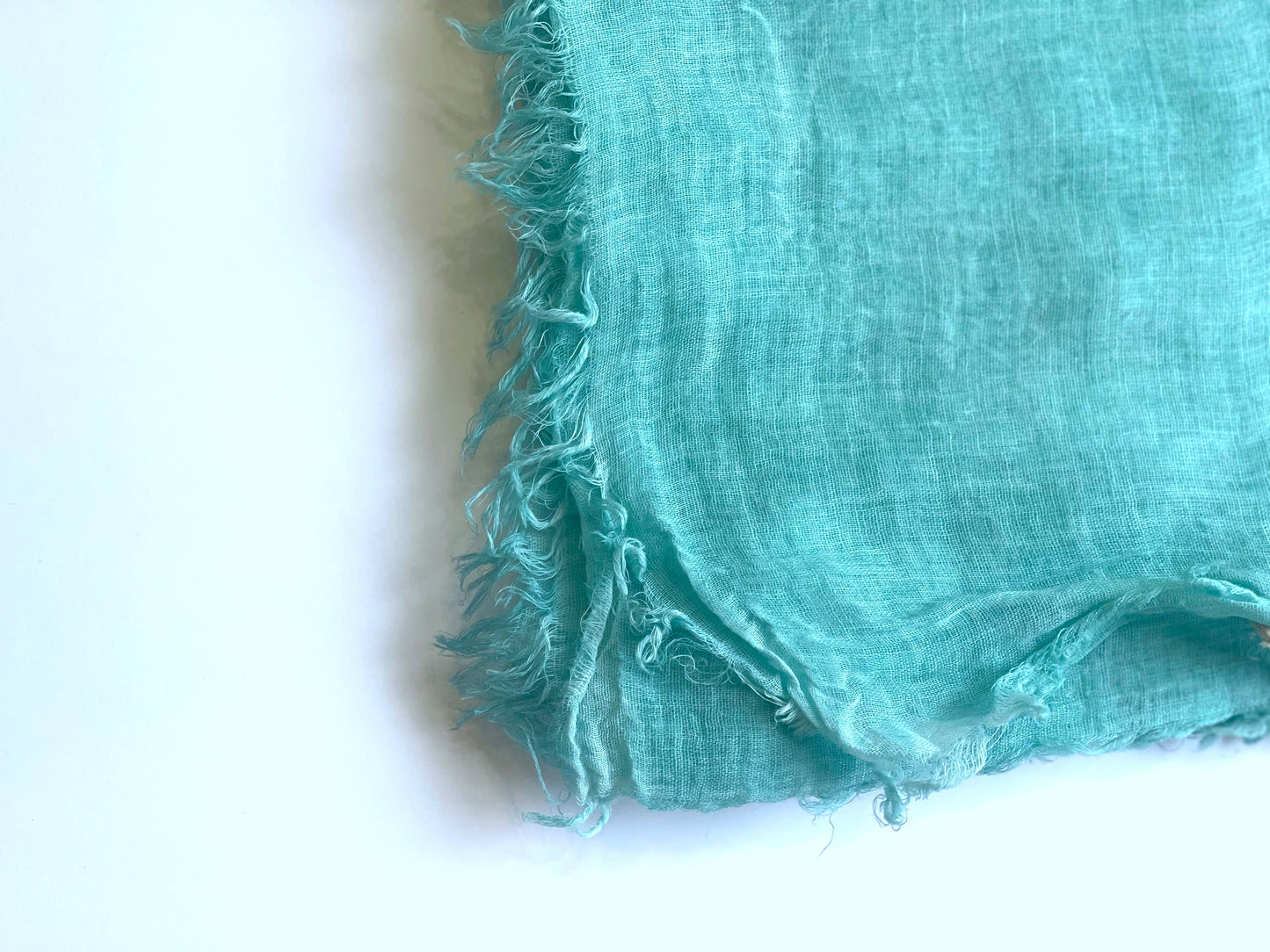 Stone Washed Cotton Scarf Turquoise