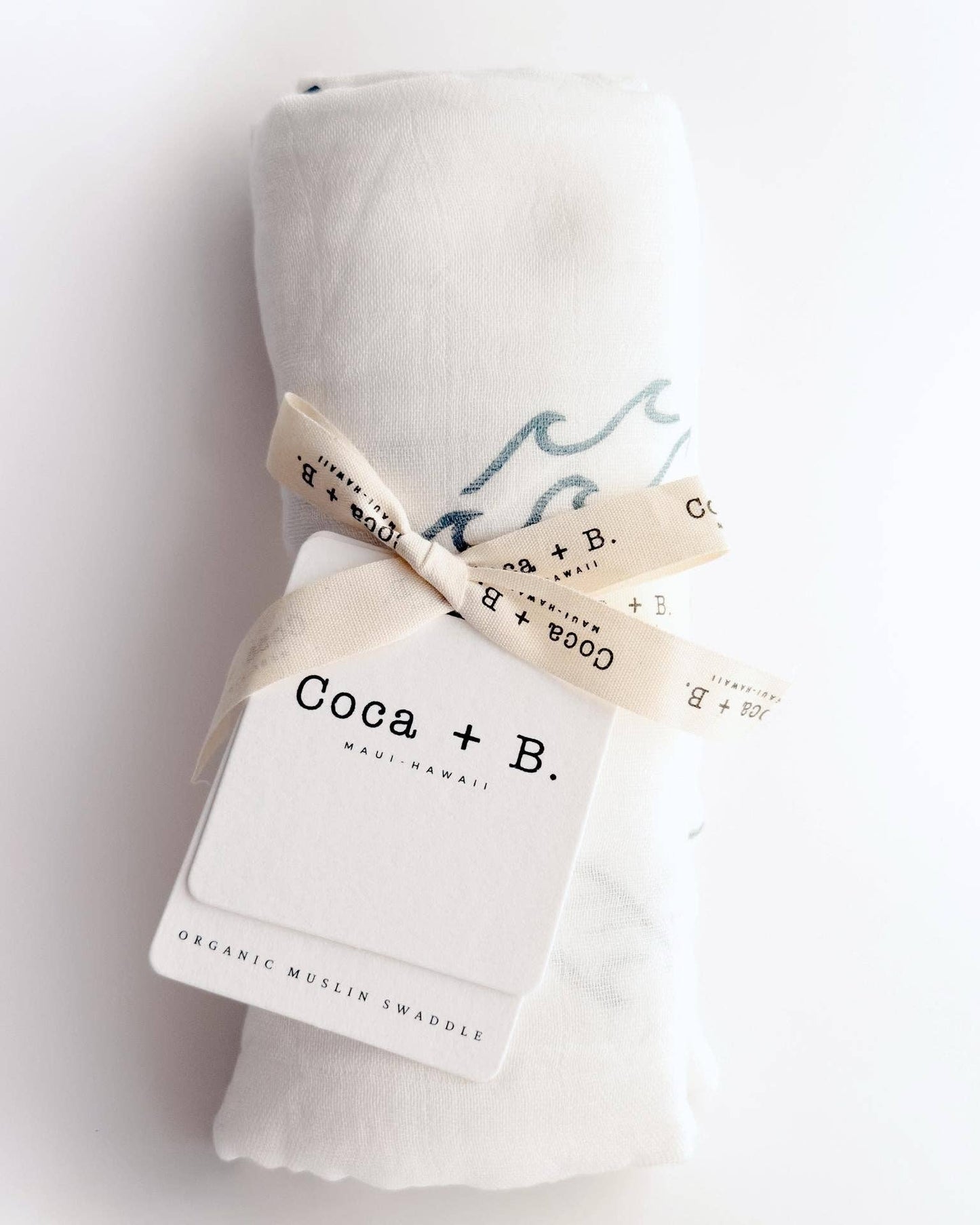 Organic Wave Baby Swaddle | Coastal Nursery Decor