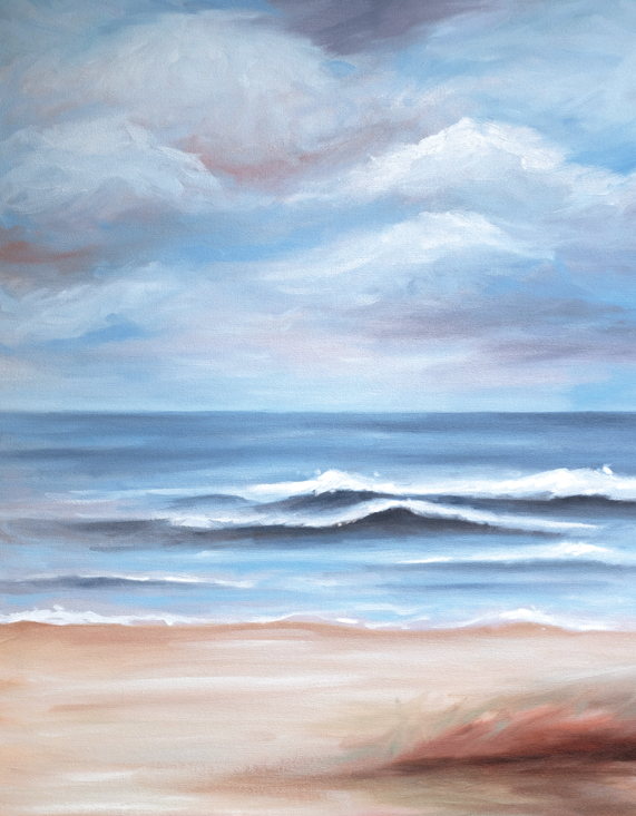 Vertical Ocean Landscape Blank greeting card