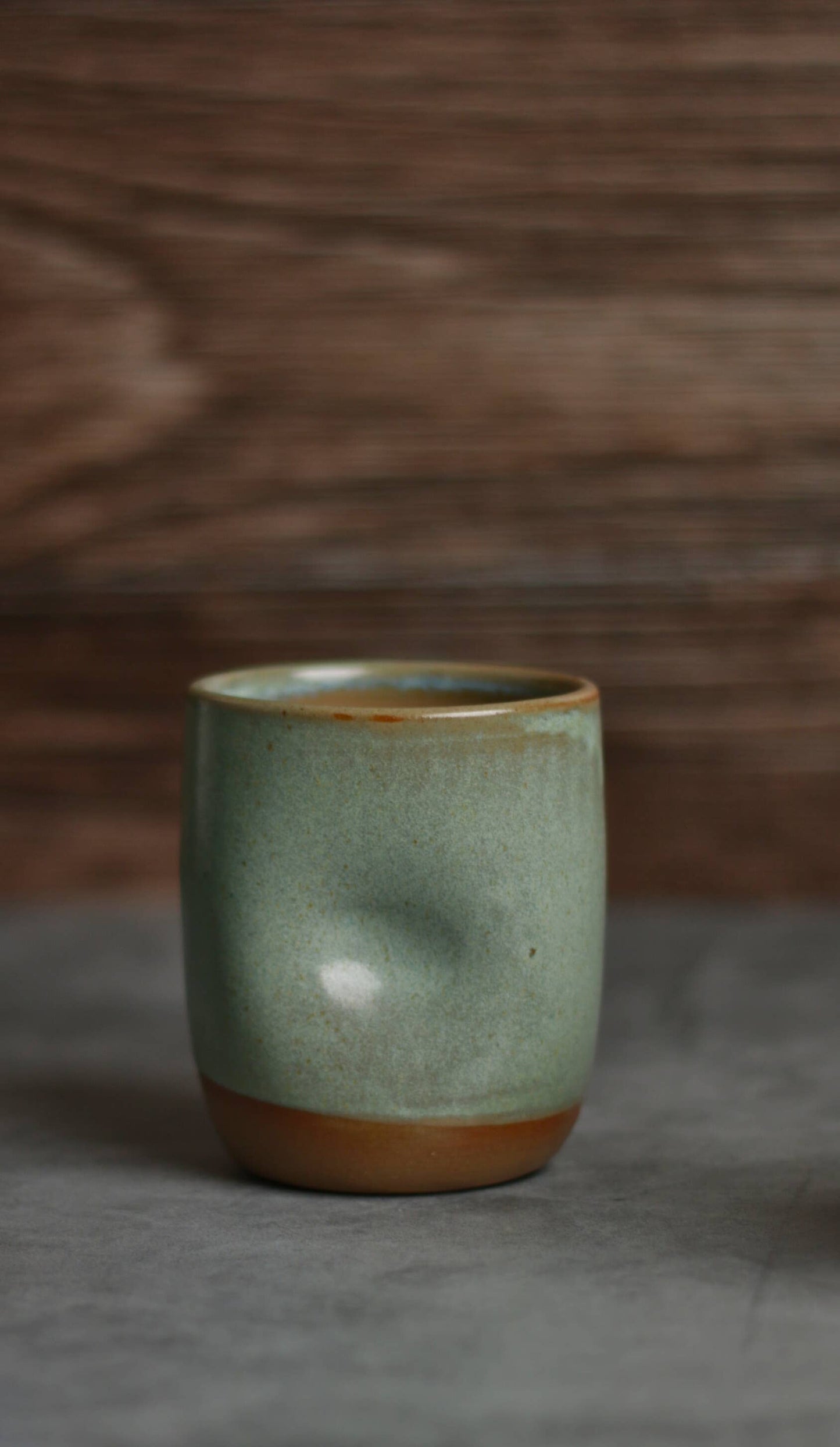 Handmade Ceramic Thumb Cup - Sage