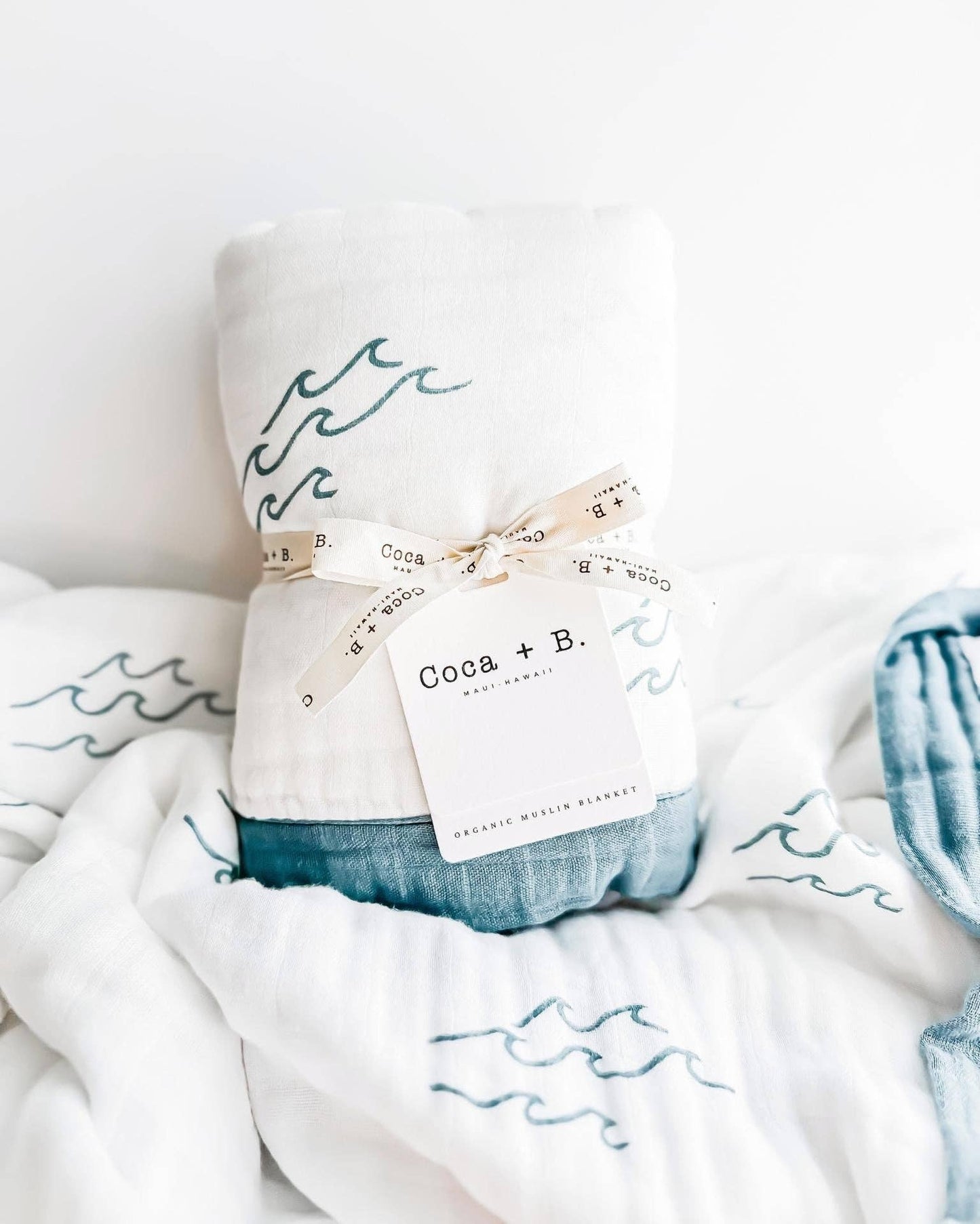 Simple Wave Print 6-Layer Organic Baby Blanket