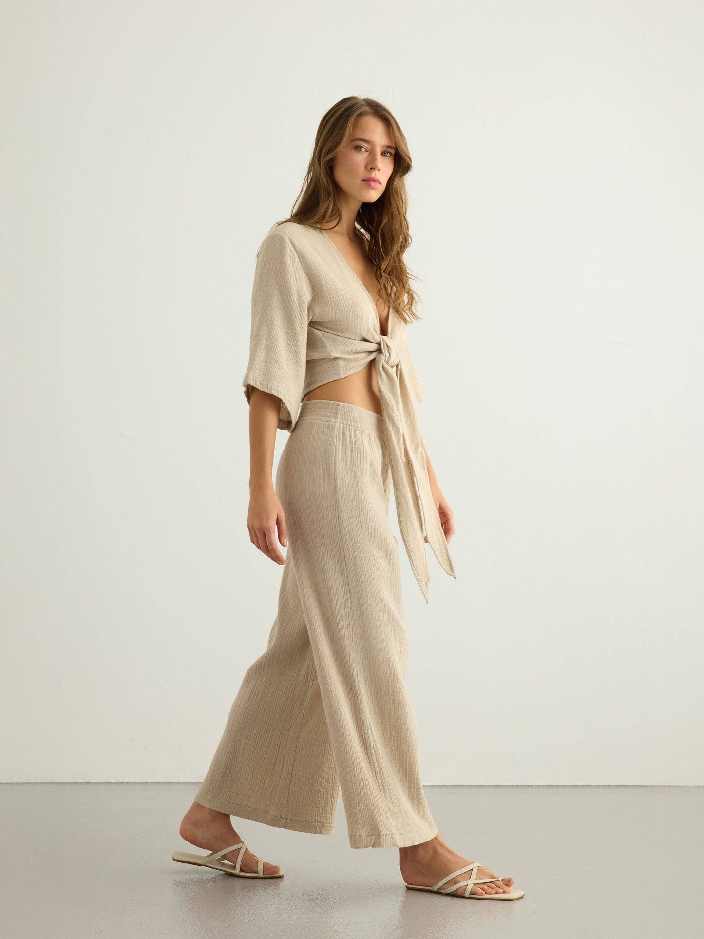 Aura Wrap Top - Oatmeal