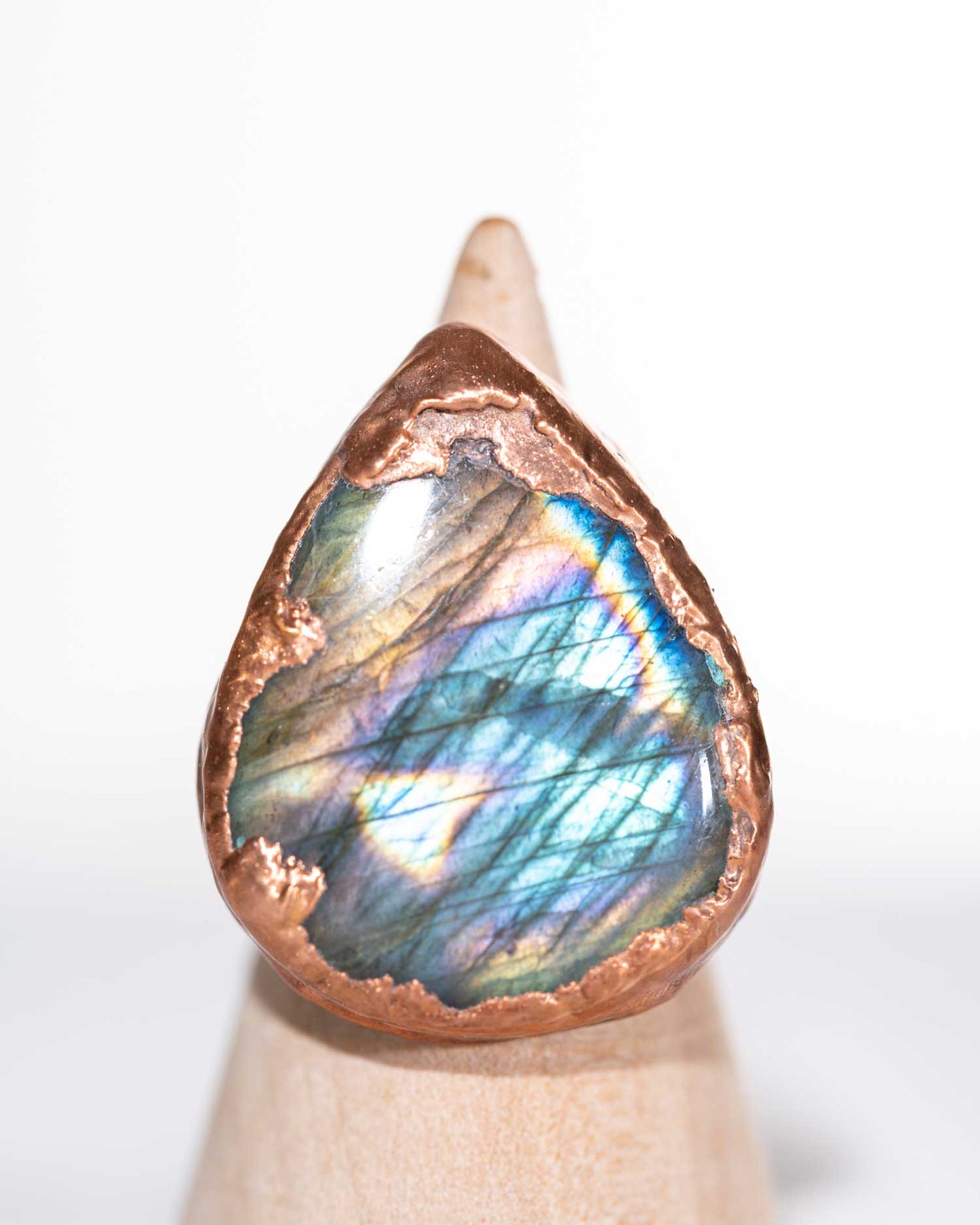 rainbow labradorite statement ring