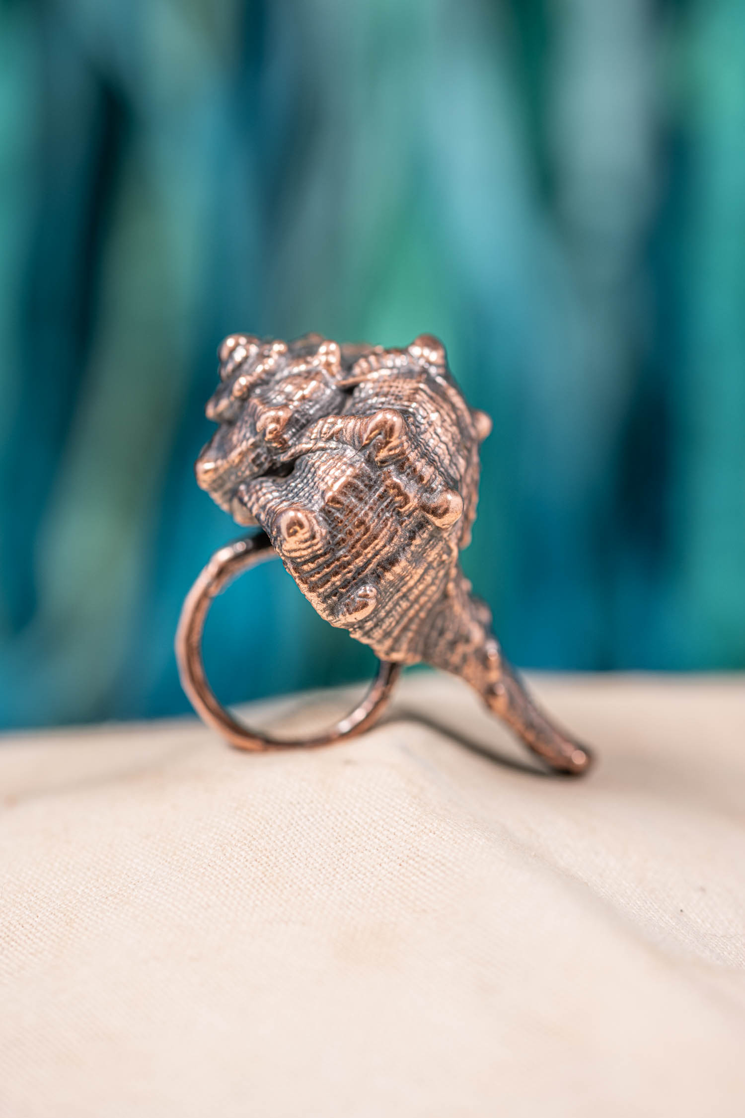 seashell statement ring made with a real shell