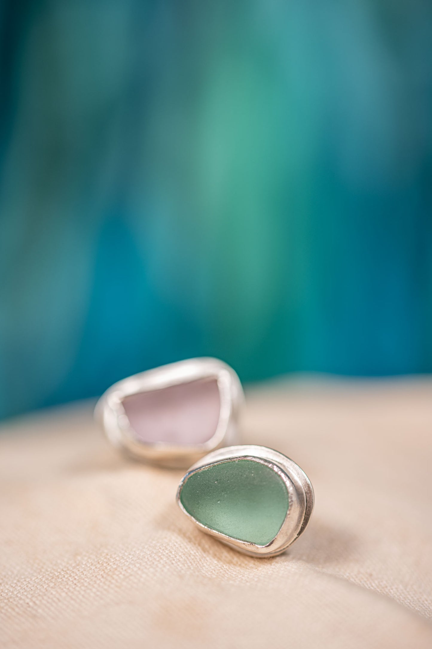 sea glass stud earrings