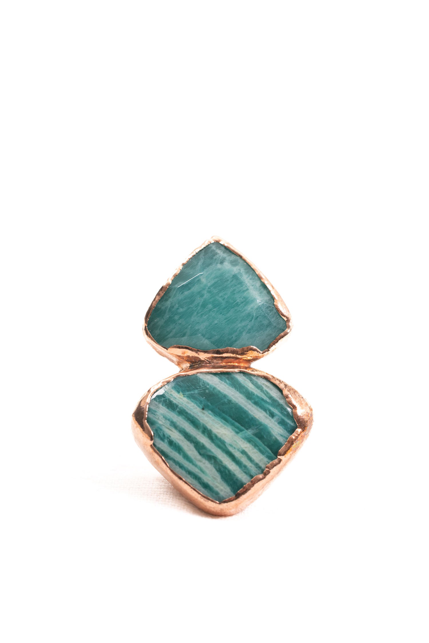 double amazonite statement ring