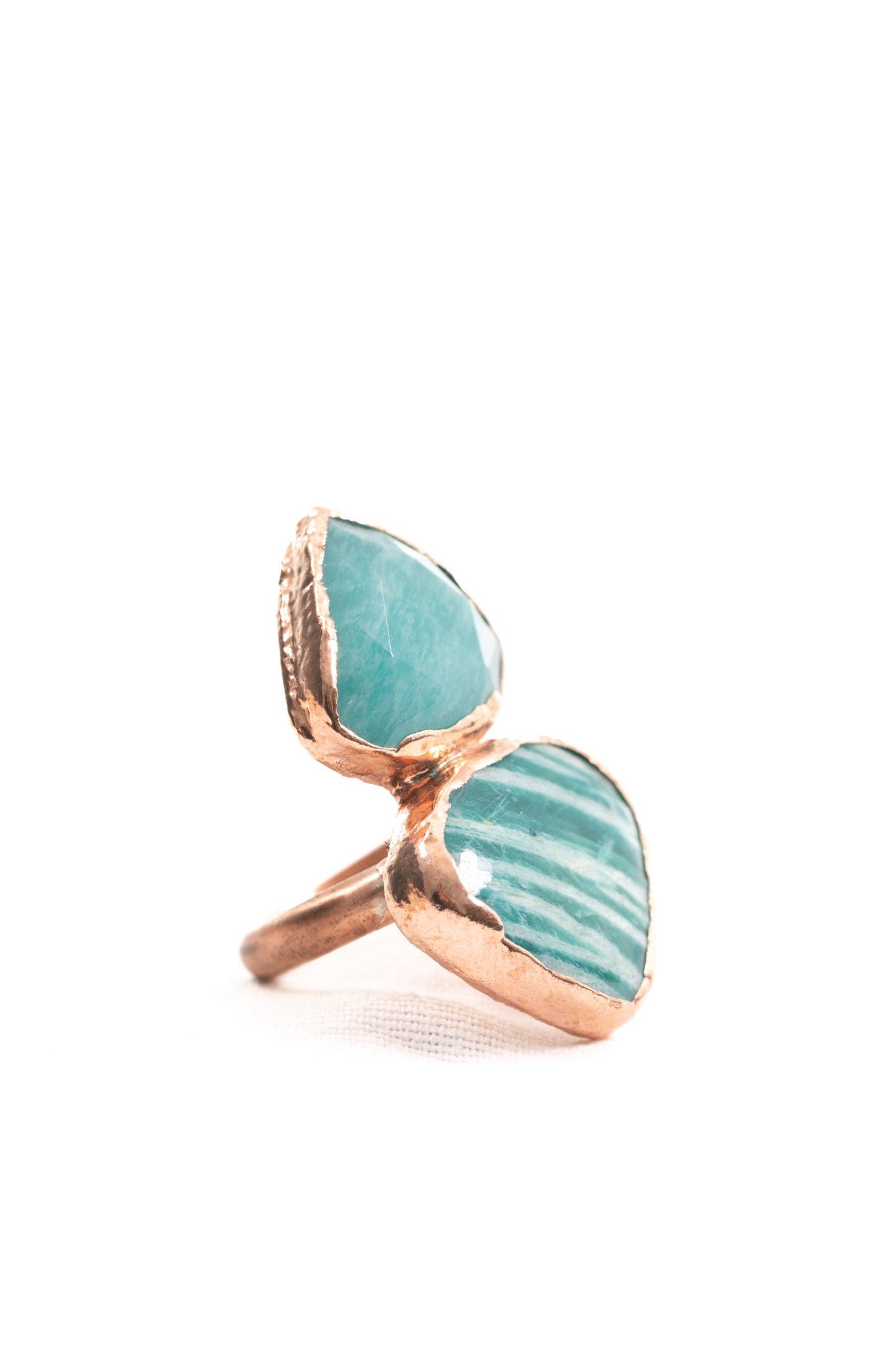 double amazonite statement ring