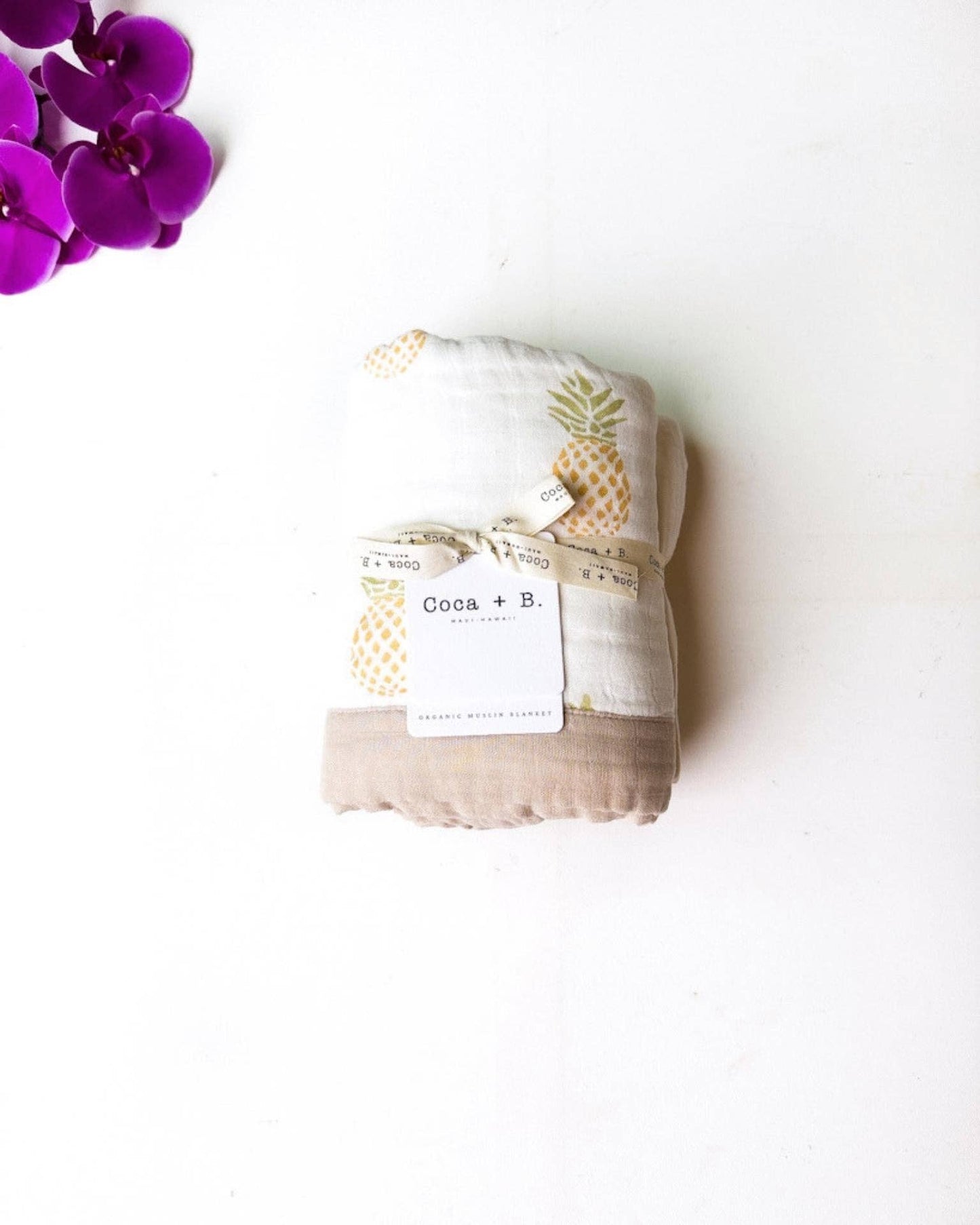 Organic Pineapple Baby Blanket | Tropical Nursery Decor