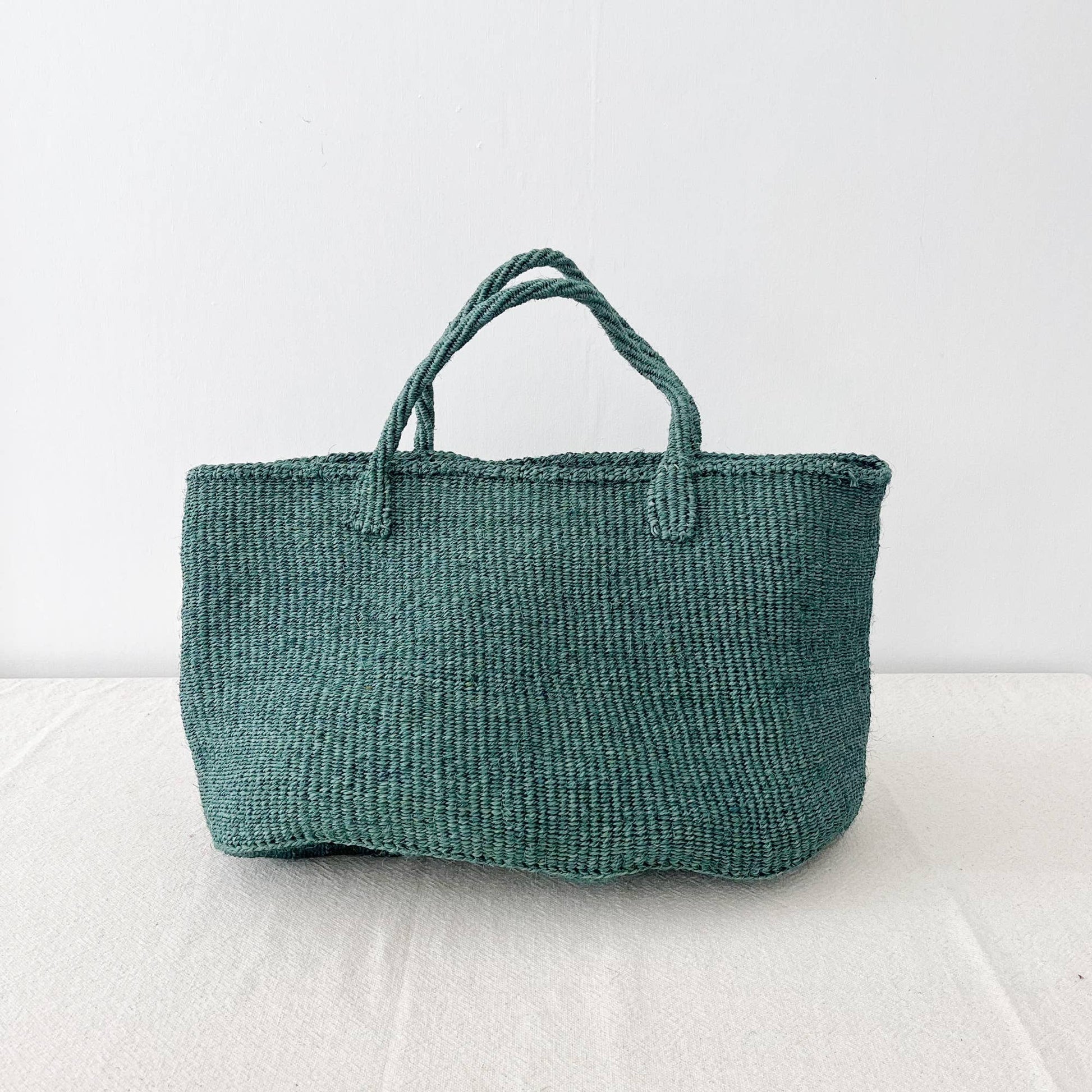 XL Sea Glass sisal woven tote handmade by women artisans in Kenya — fair trade natural fiber market bag
