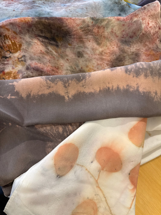 Habotai Silk Bandana - Naturally dyed 21x21