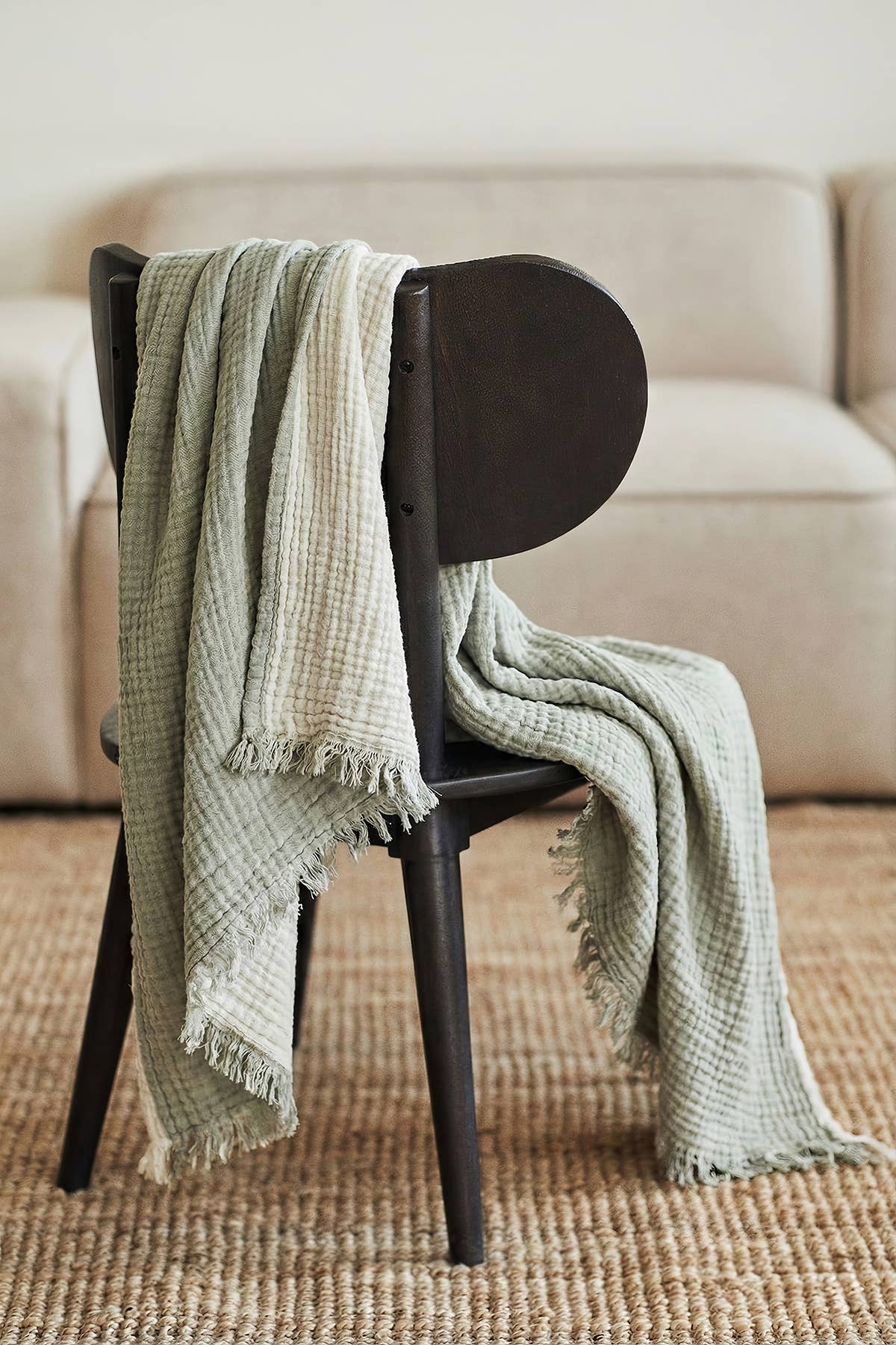 4-Layer Muslin Cotton Throw Blanket — Organic Cotton Gauze | Lightweight Bed or Couch Throw