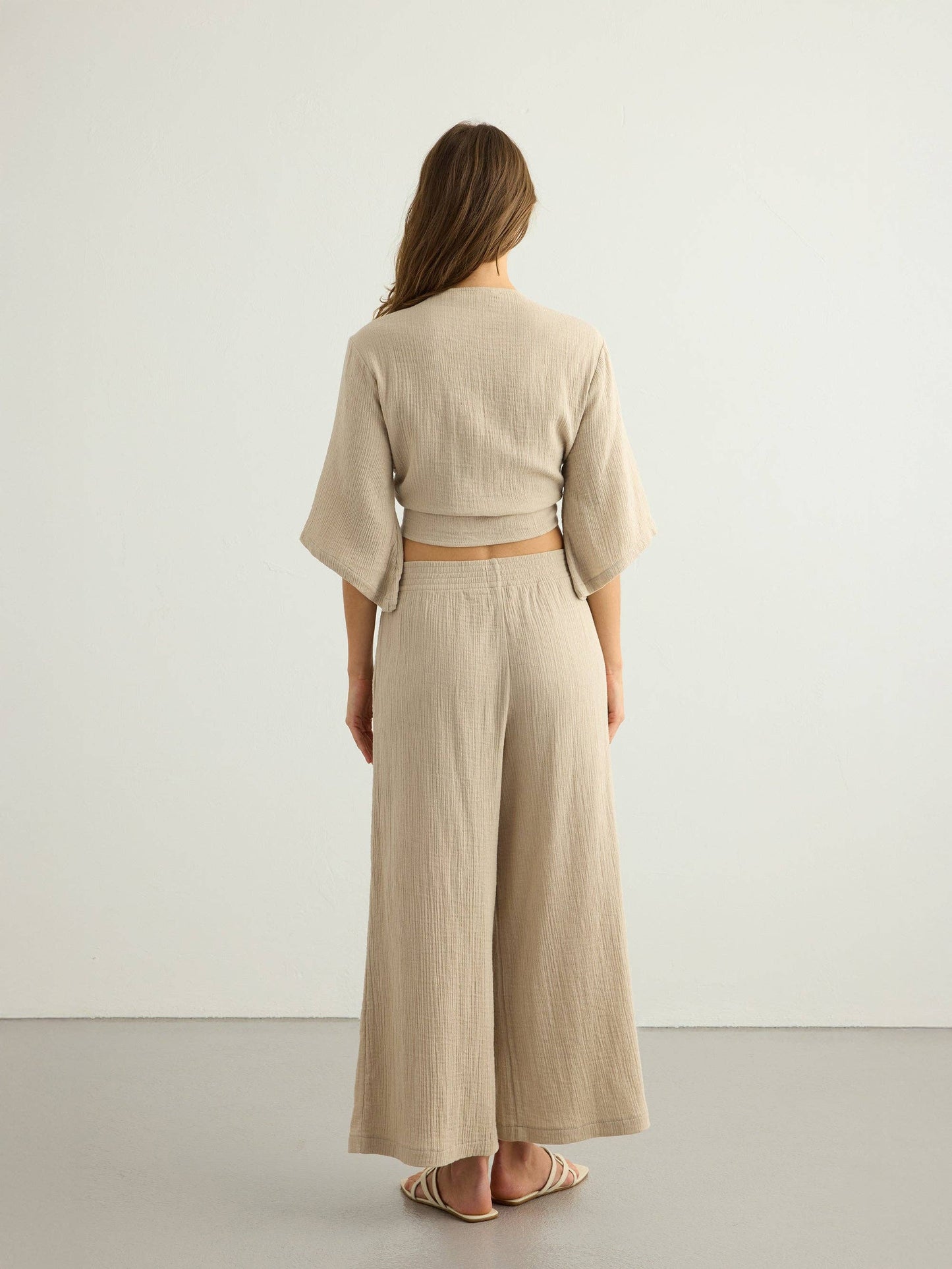 Aura Wrap Top - Oatmeal