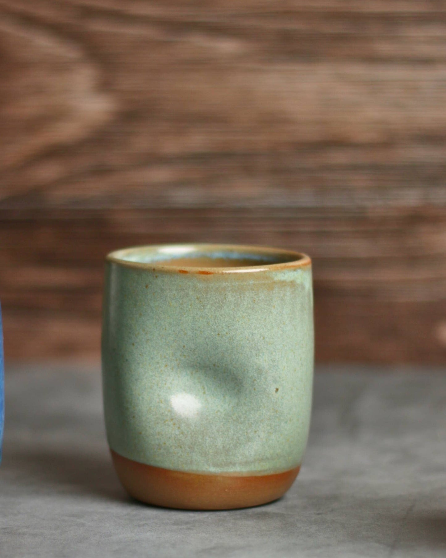Handmade Ceramic Thumb Cup - Sage