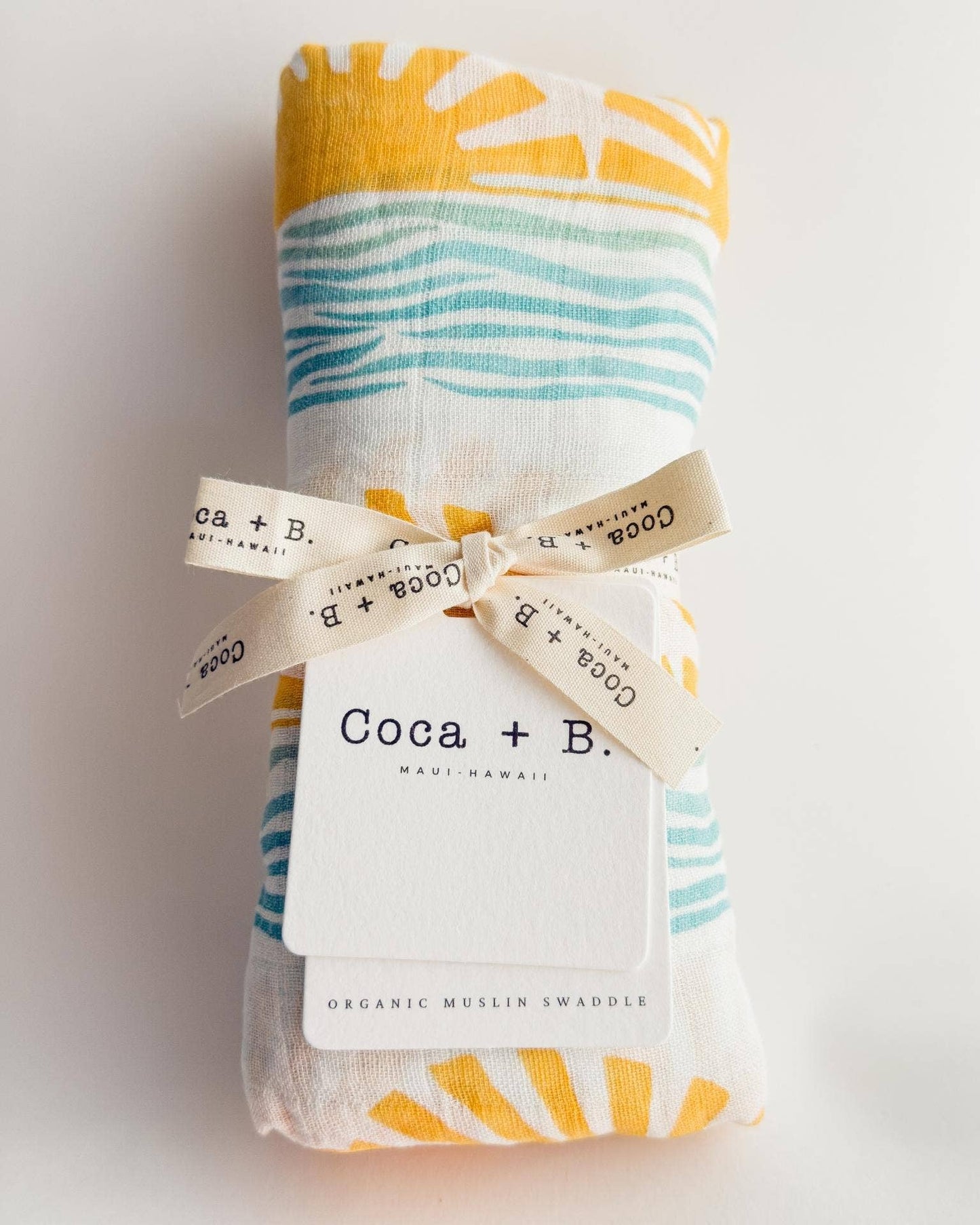 Sun + Wave Organic Baby Swaddle | Surfer Nursery Decor