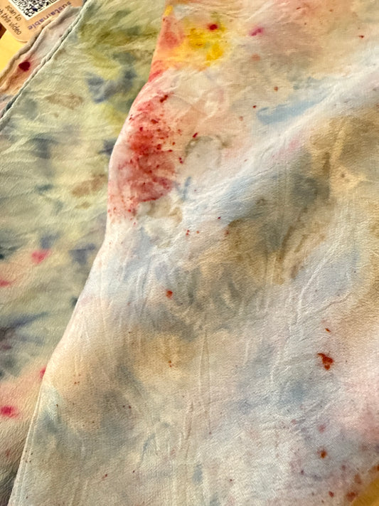 Silk scarf 20x90 Naturally dyed