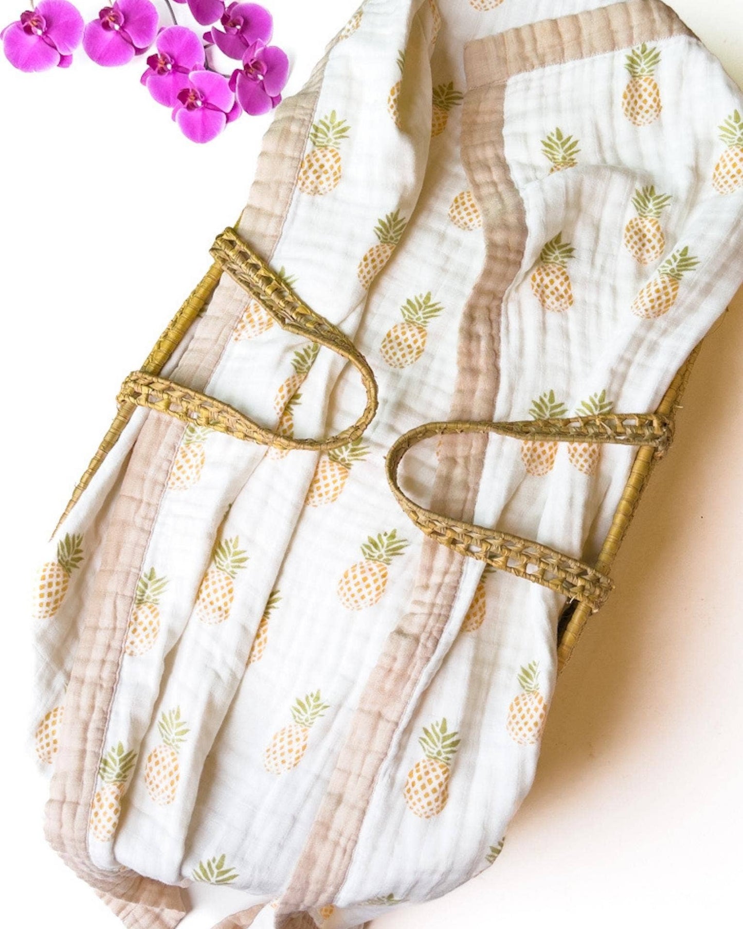 Organic Pineapple Baby Blanket | Tropical Nursery Decor