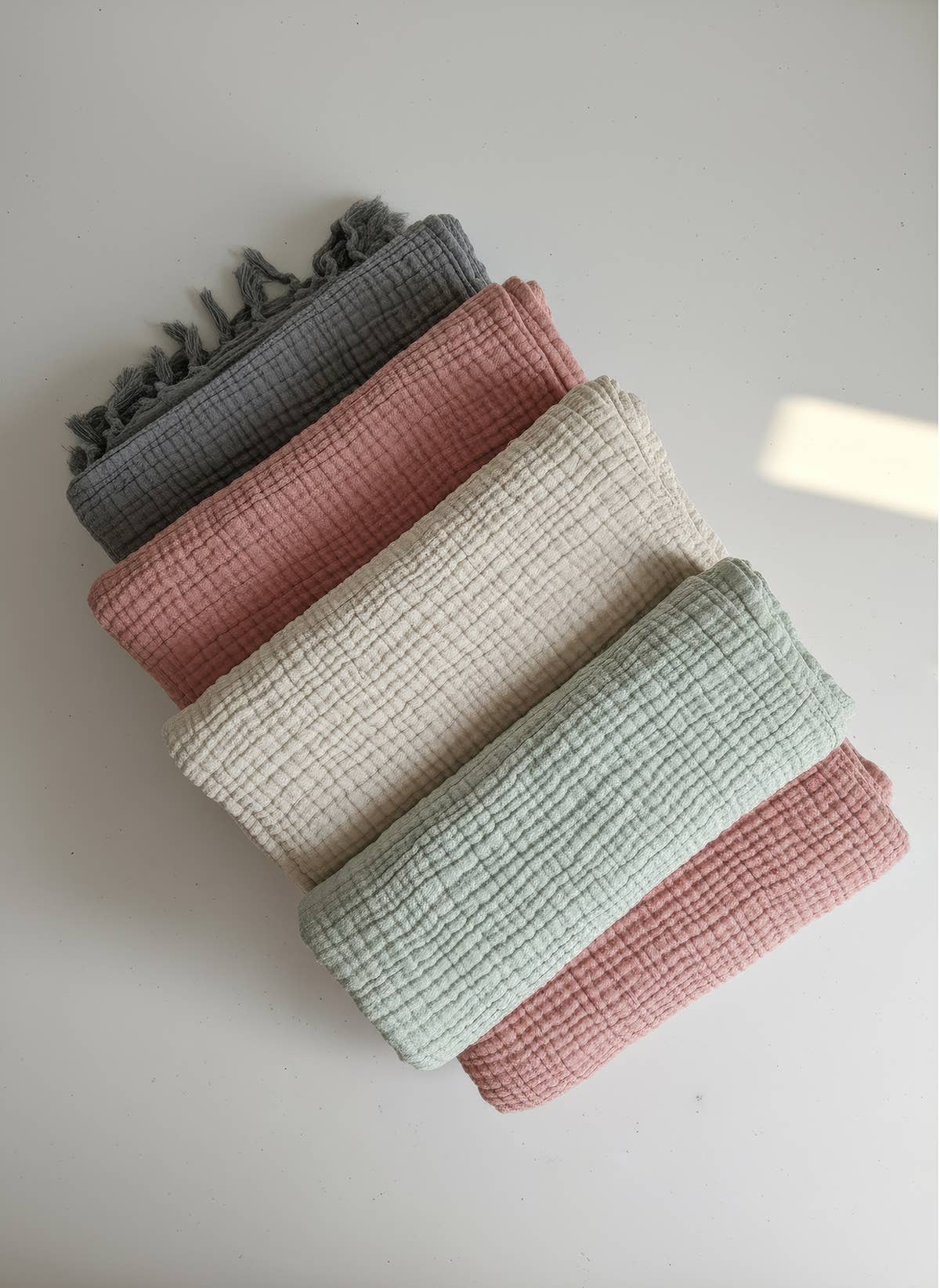 4-Layer Muslin Cotton Throw Blanket — Organic Cotton Gauze | Lightweight Bed or Couch Throw