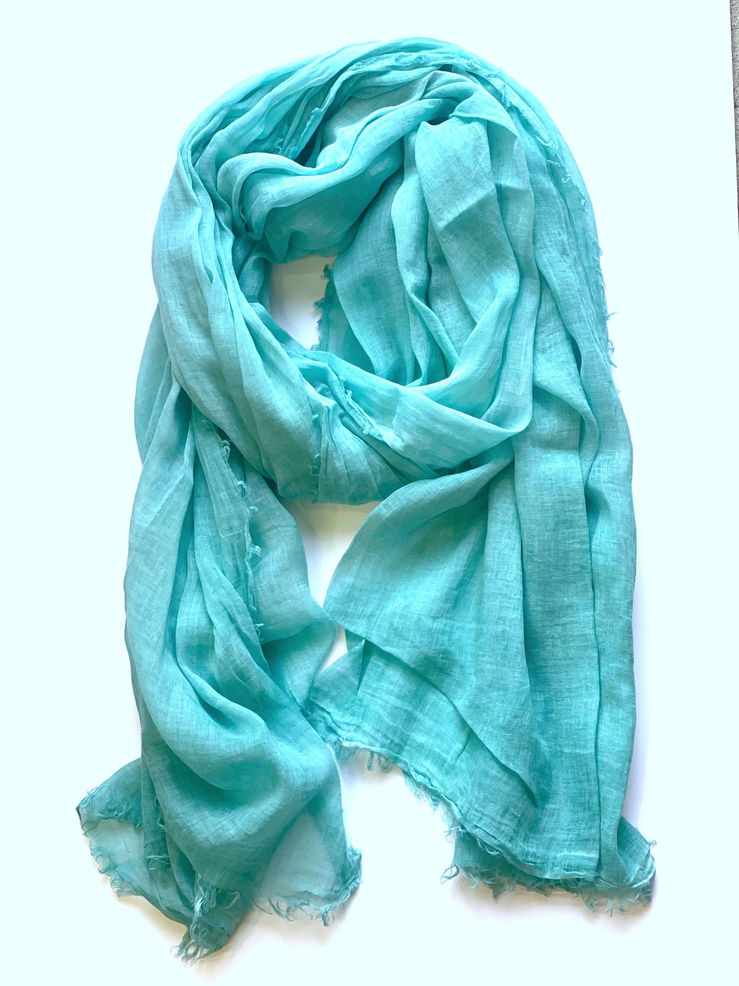 Stone Washed Cotton Scarf Turquoise