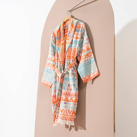 Multicolor Bathrobe Turkish Cotton LightWeight Robe Quickdry