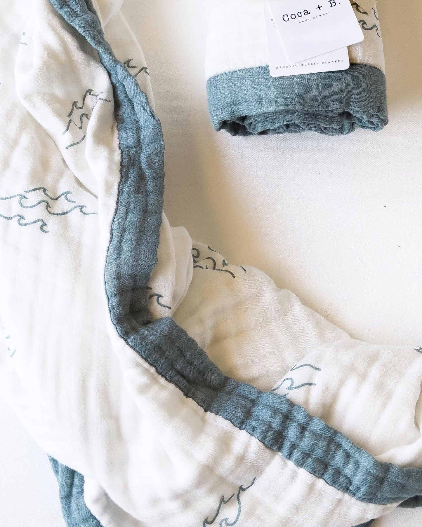 Simple Wave Print 6-Layer Organic Baby Blanket