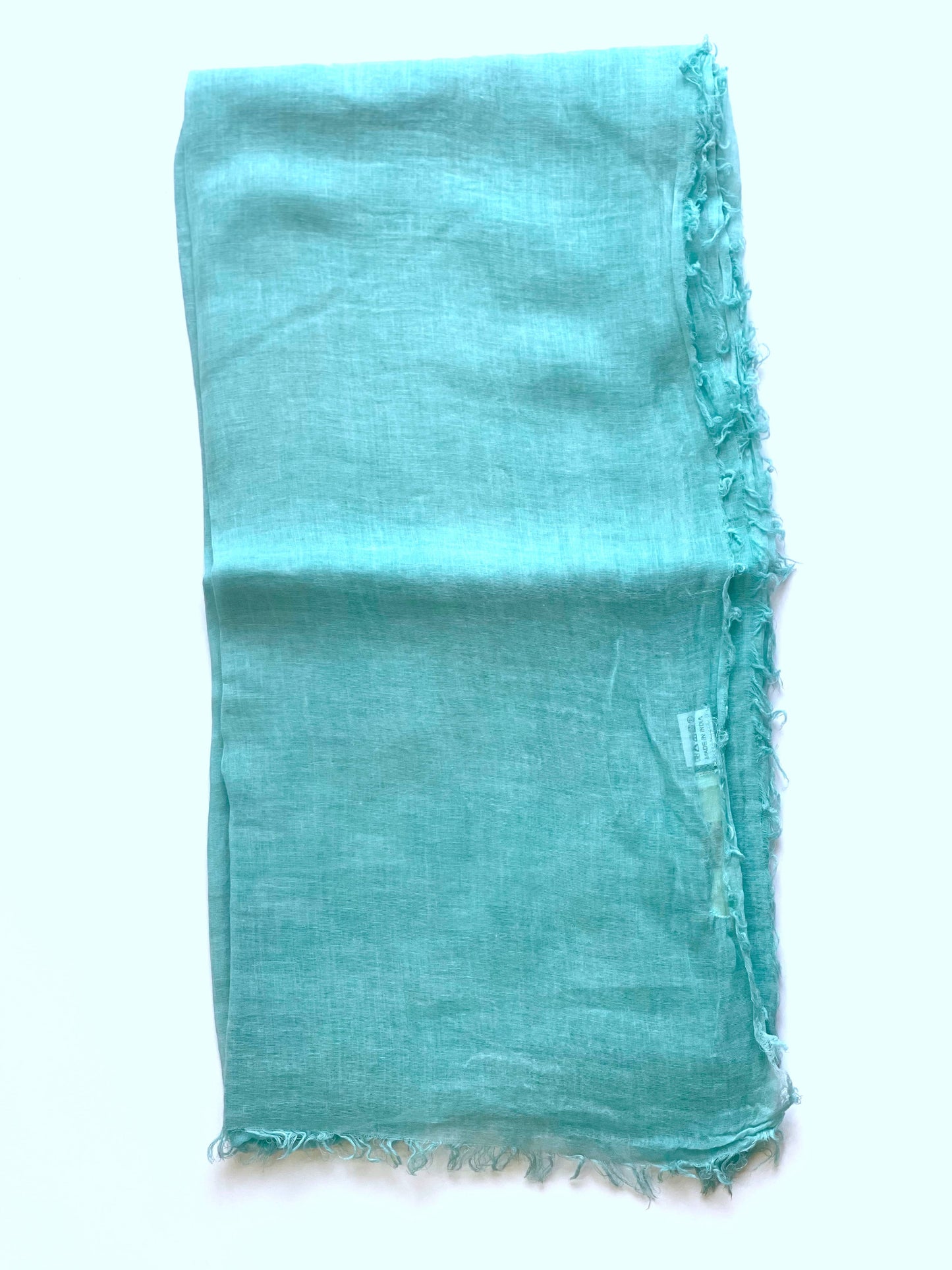 Stone Washed Cotton Scarf Turquoise