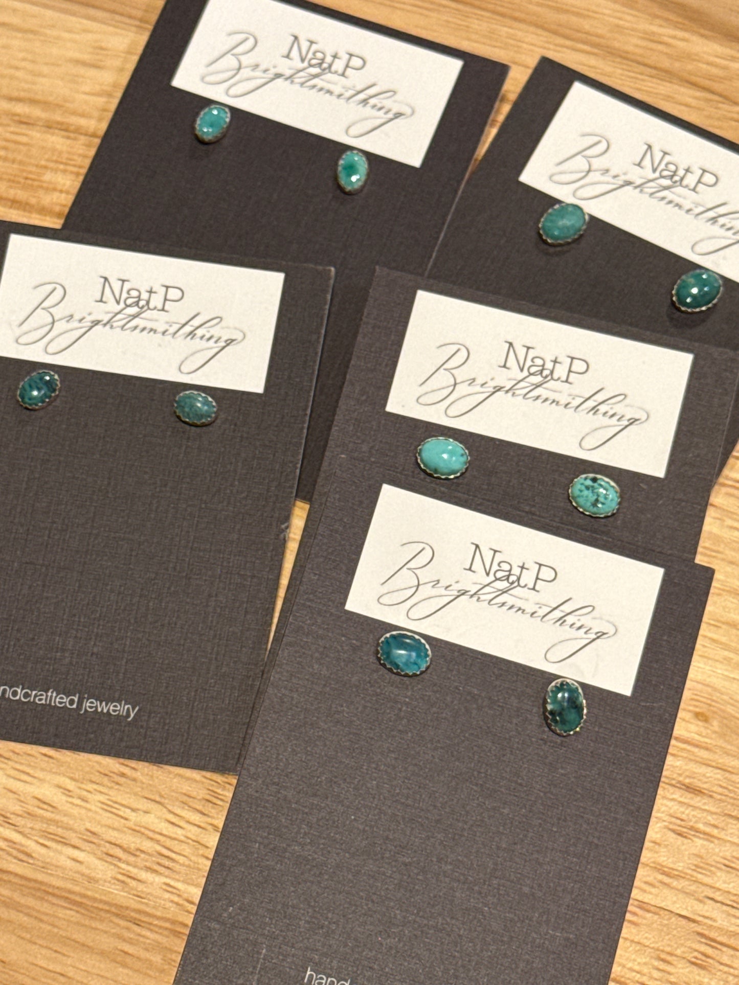 Turquoise and silver stud earrings