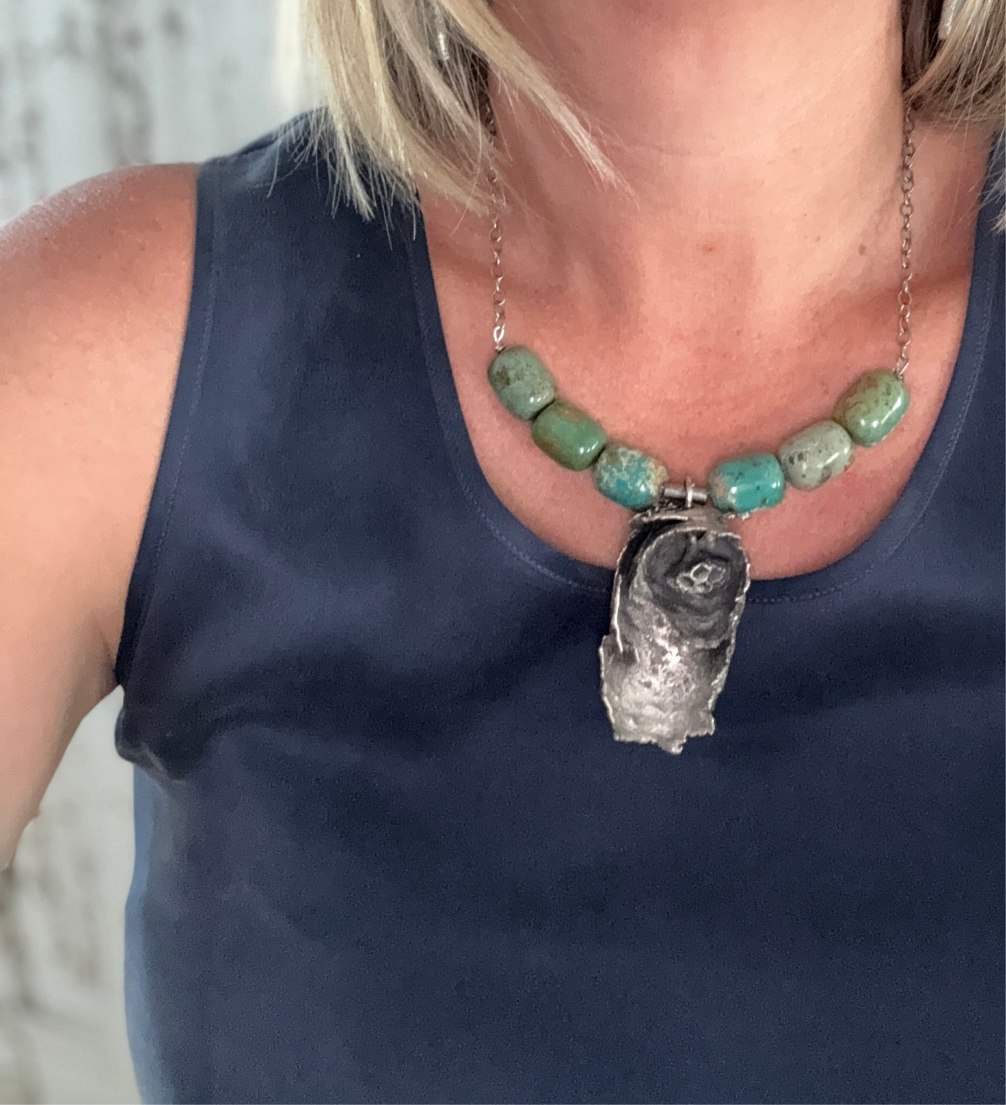 Wasp Nest Turquoise Necklace
