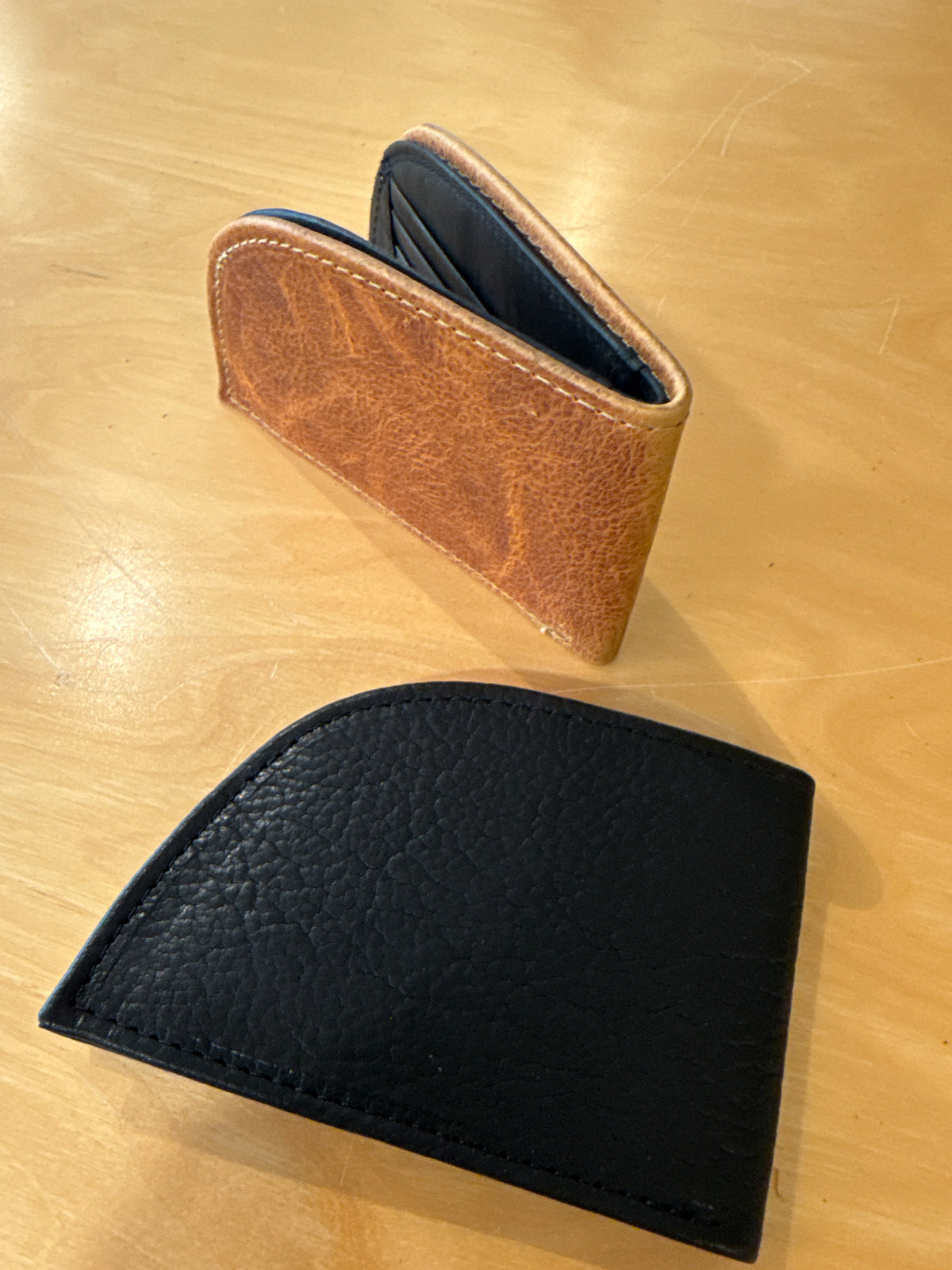 Leather Front Pocket bifold Wallet - detail view
