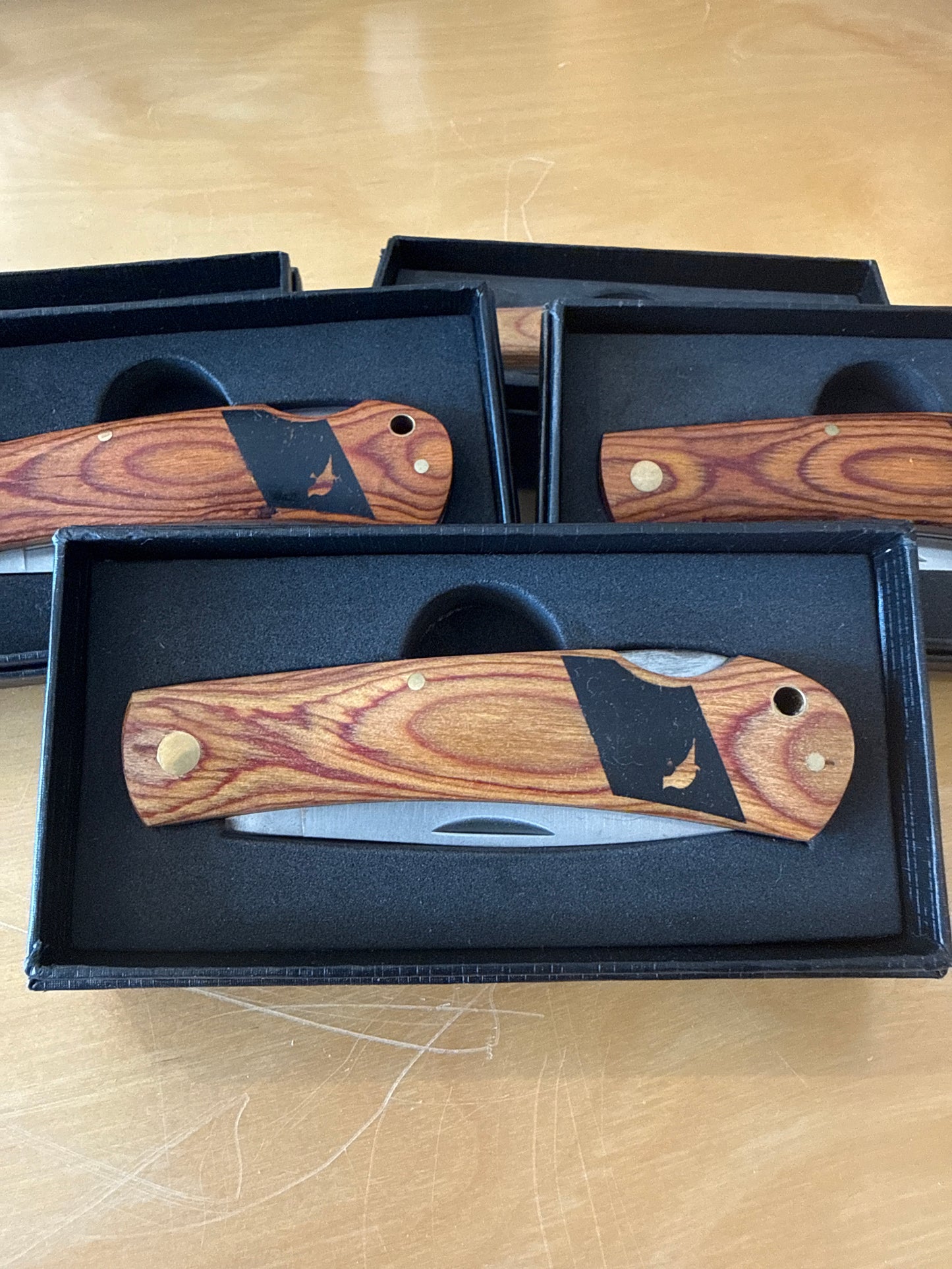 Proof - wood handled pocket knife