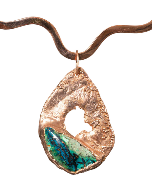 Copper Chrysocolla Statement Necklace