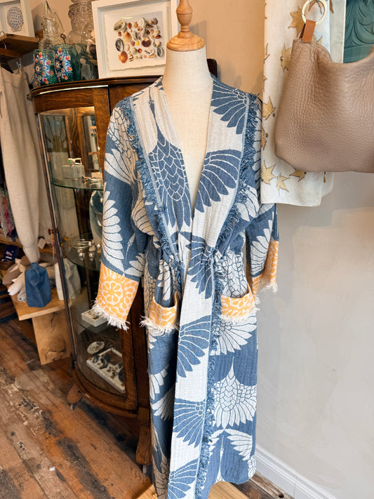 Turkish cotton kimono green