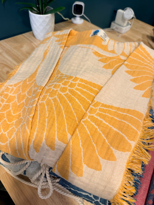 Turkish cotton kimono yellow