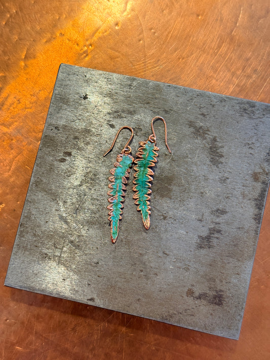 Tiny fern earrings