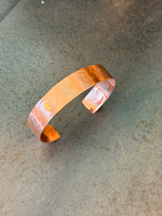 Copper cuff wave bracelet