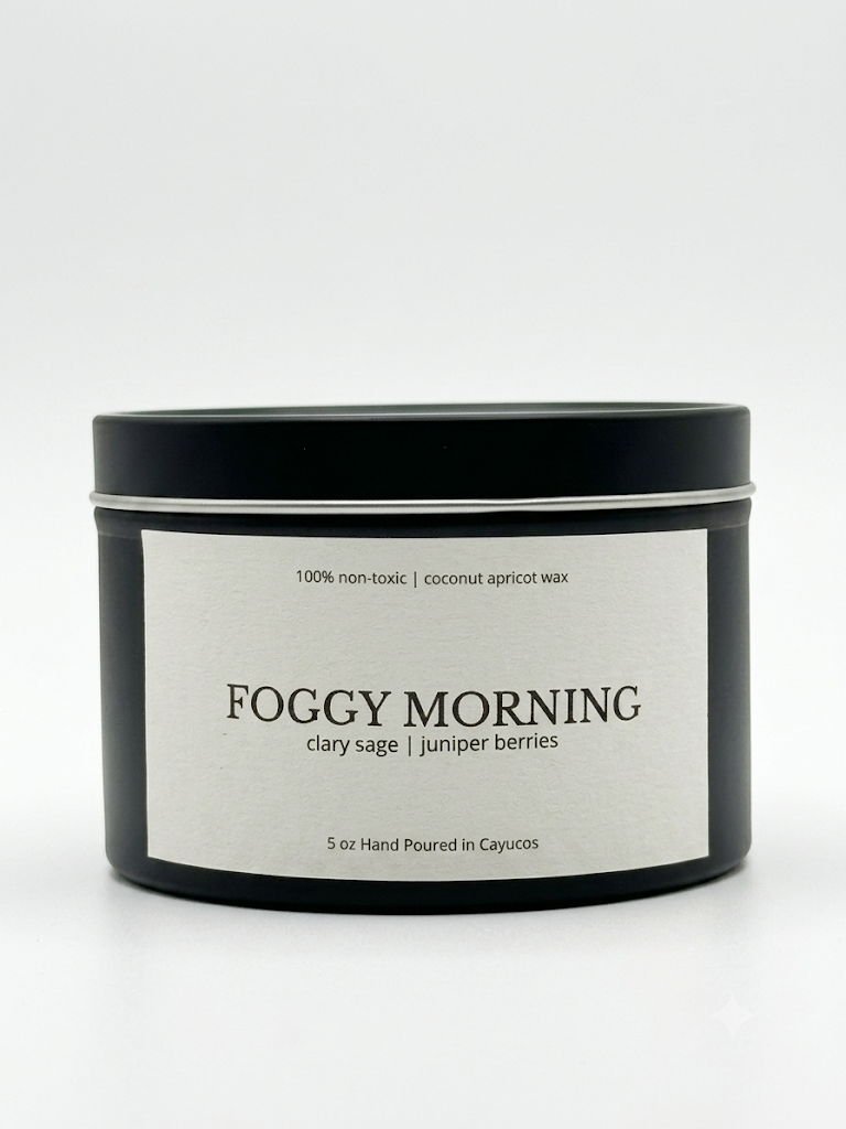 Foggy Morning || Sage & Cedarwood || Non-Toxic Luxury Candle 5 oz tin