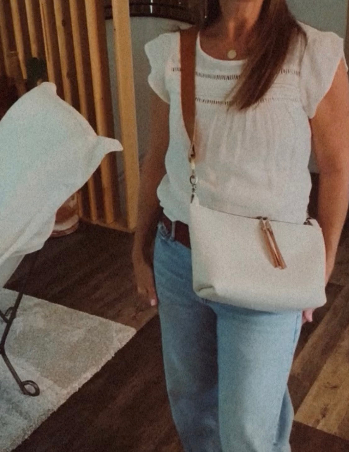 The Paige Standard Bone White Handbag Leather Purse