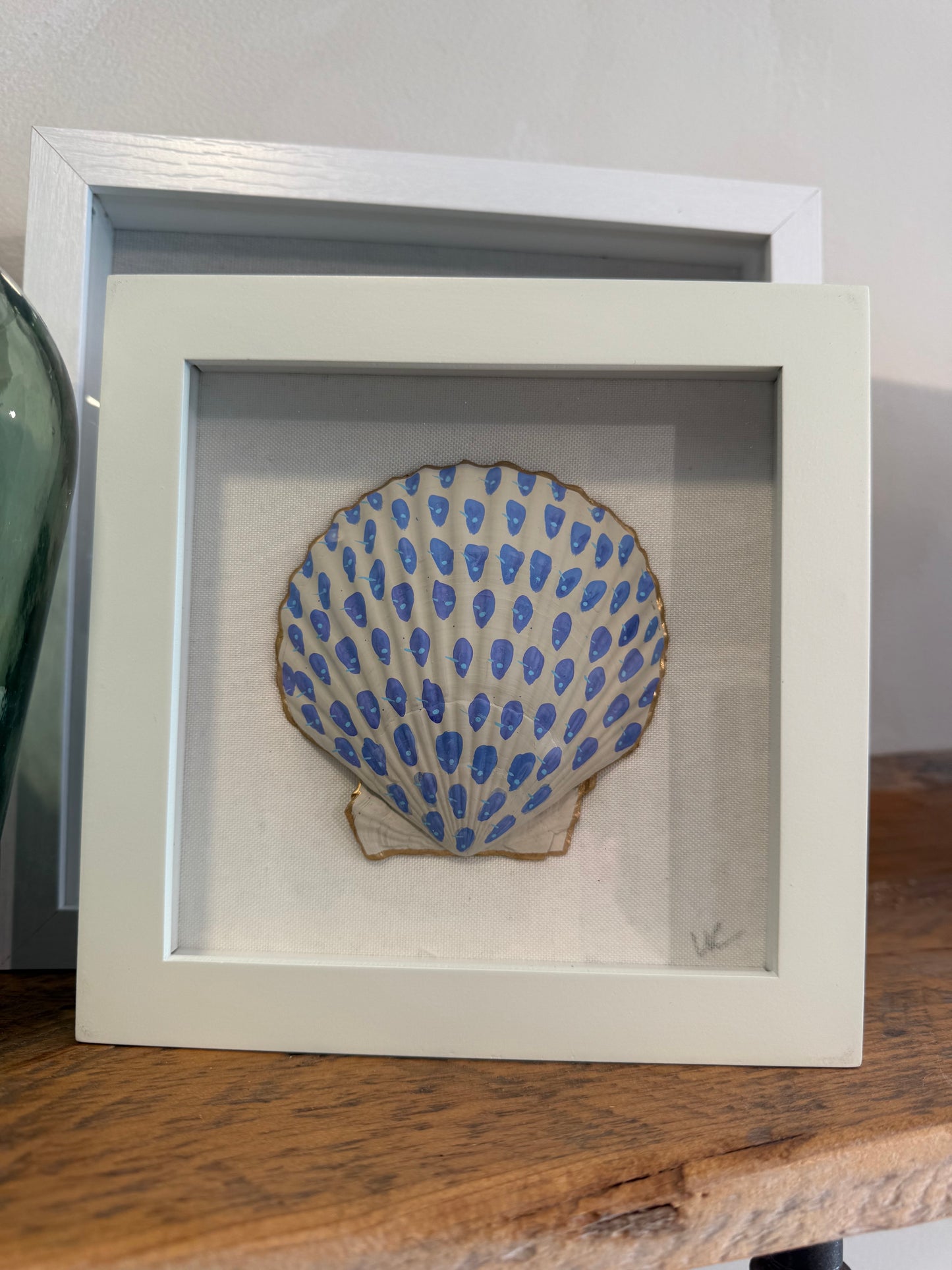 Framed painted shell 6x6